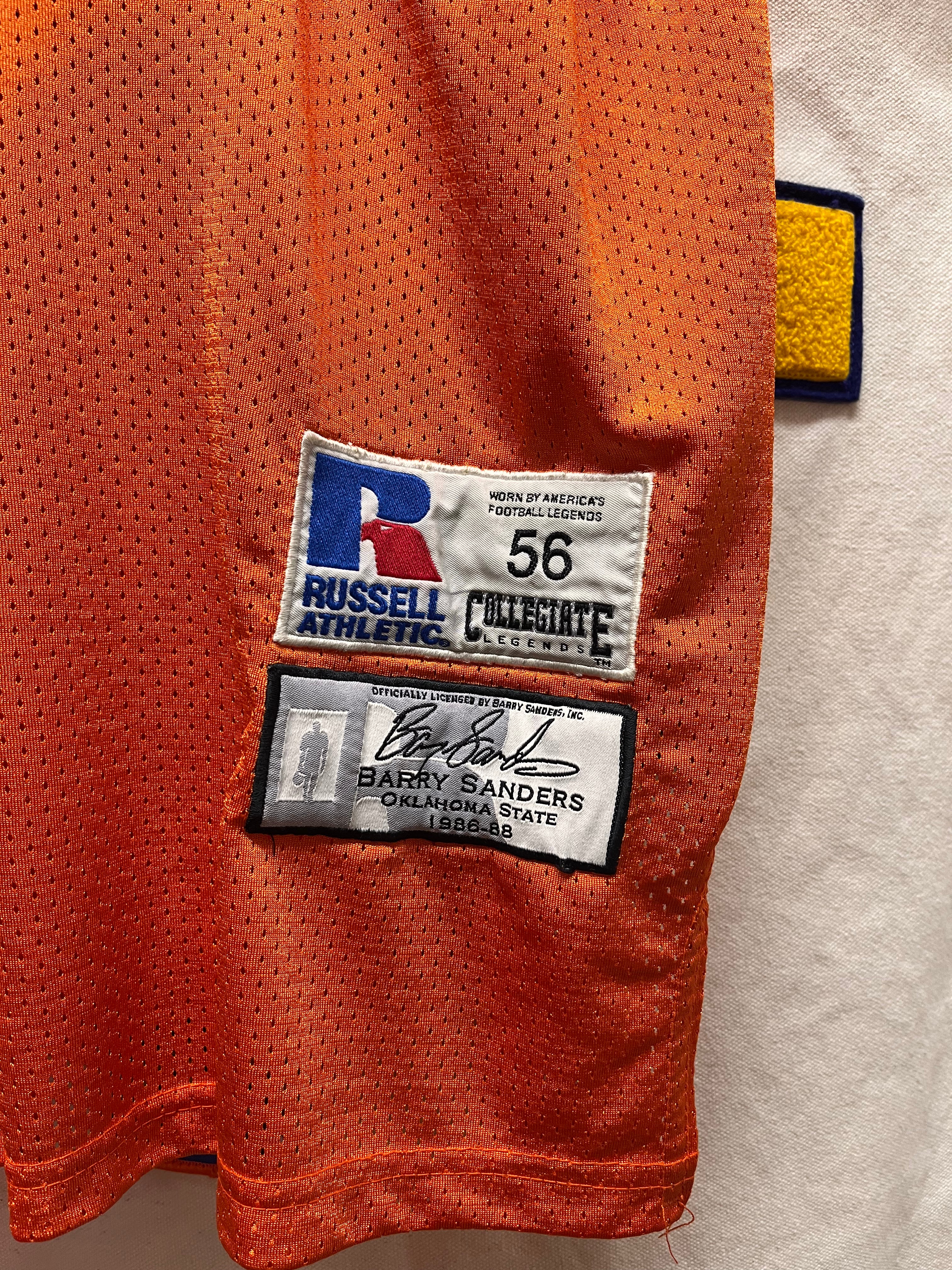 Vintage Oklahoma State University OSU Barry Sanders Russell Football Jersey: XXL (56)