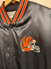 Load image into Gallery viewer, Vintage Cincinatti Bengals Helmet NFL Locker Line BlackSatin Jacket: XL
