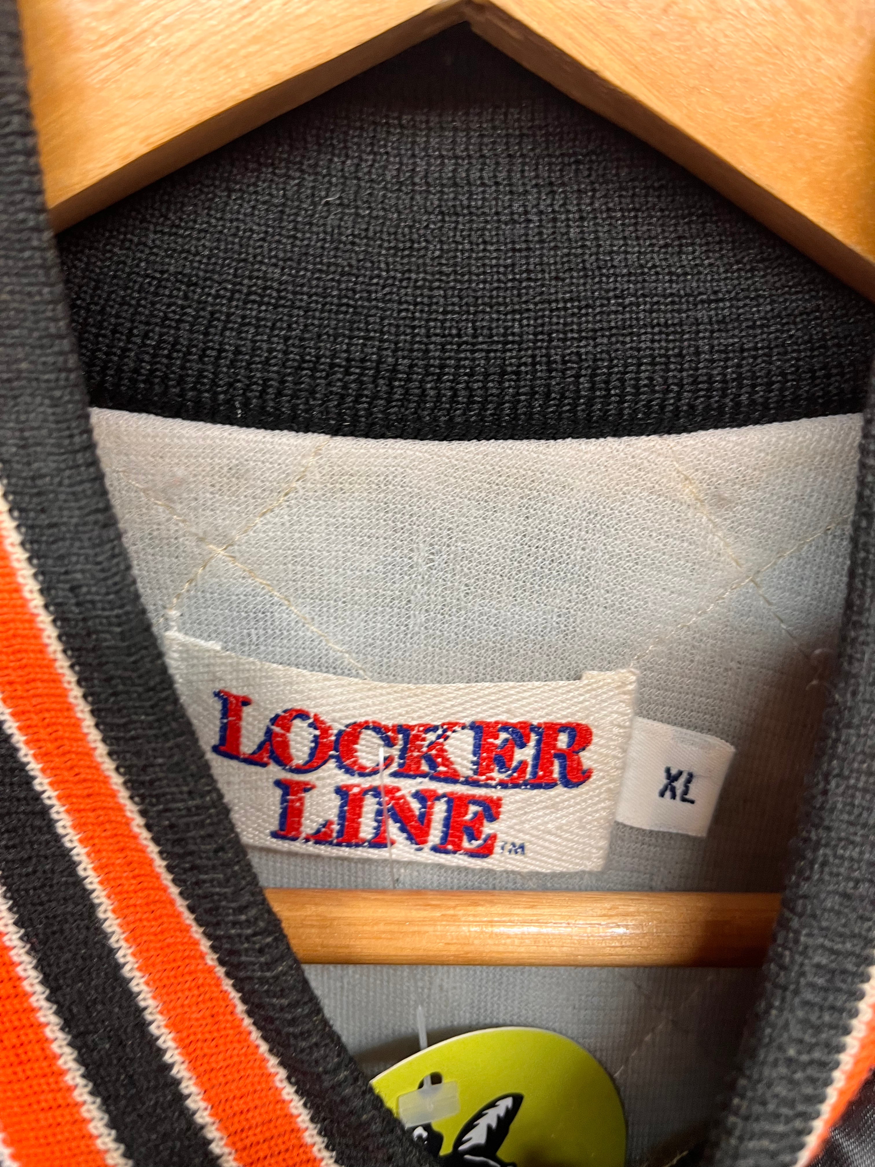 Vintage Cincinatti Bengals Helmet NFL Locker Line BlackSatin Jacket: XL