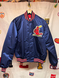 Vintage St.Louis Cardinals Navy Satin MLB Diamond Collection Starter Jacket: Large