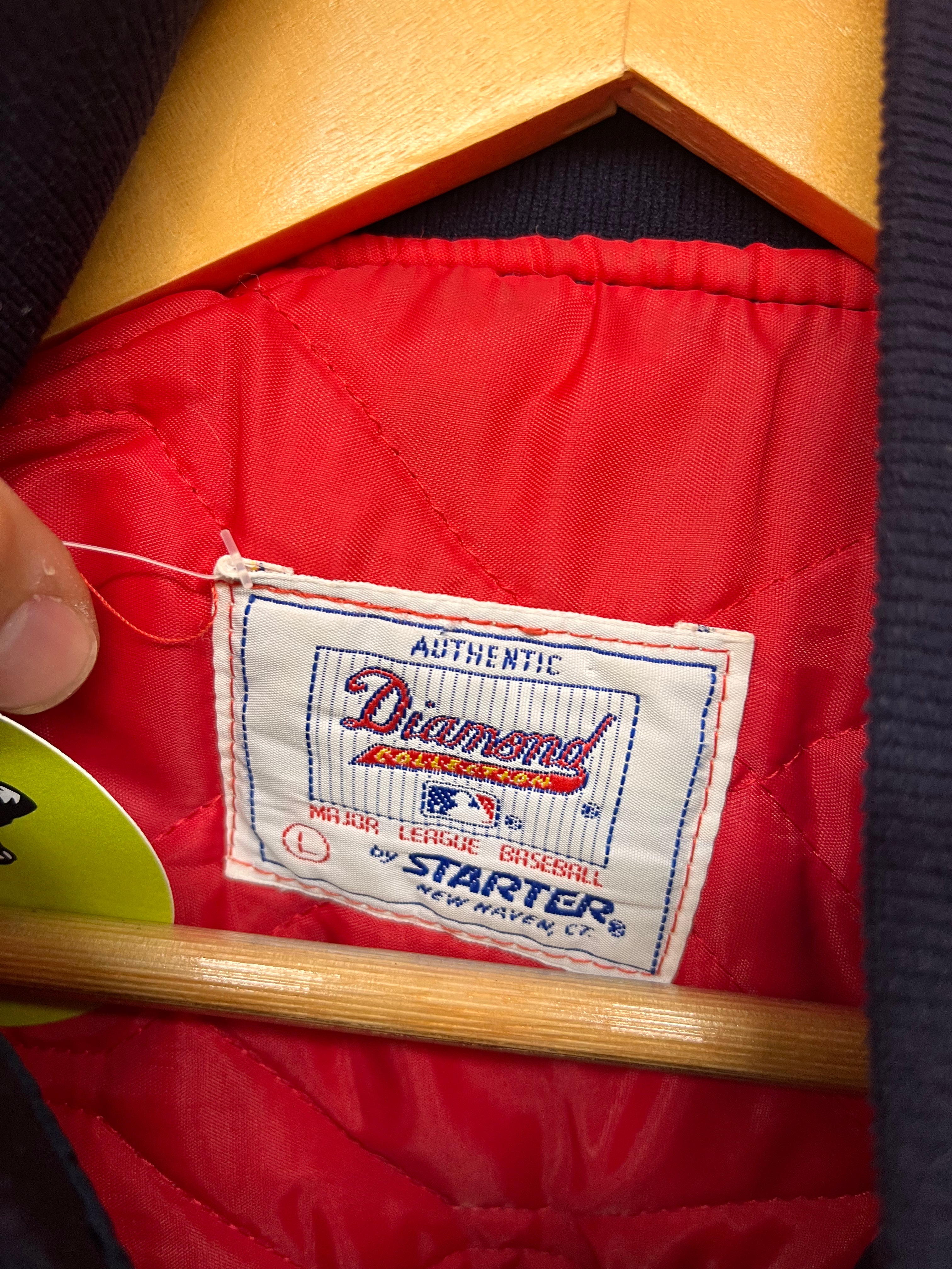 Vintage St.Louis Cardinals Navy Satin MLB Diamond Collection Starter Jacket: Large