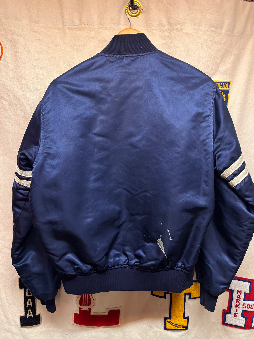 Vintage Dallas Cowboys NFL Spellout Navy Starter Satin Jacket: Medium