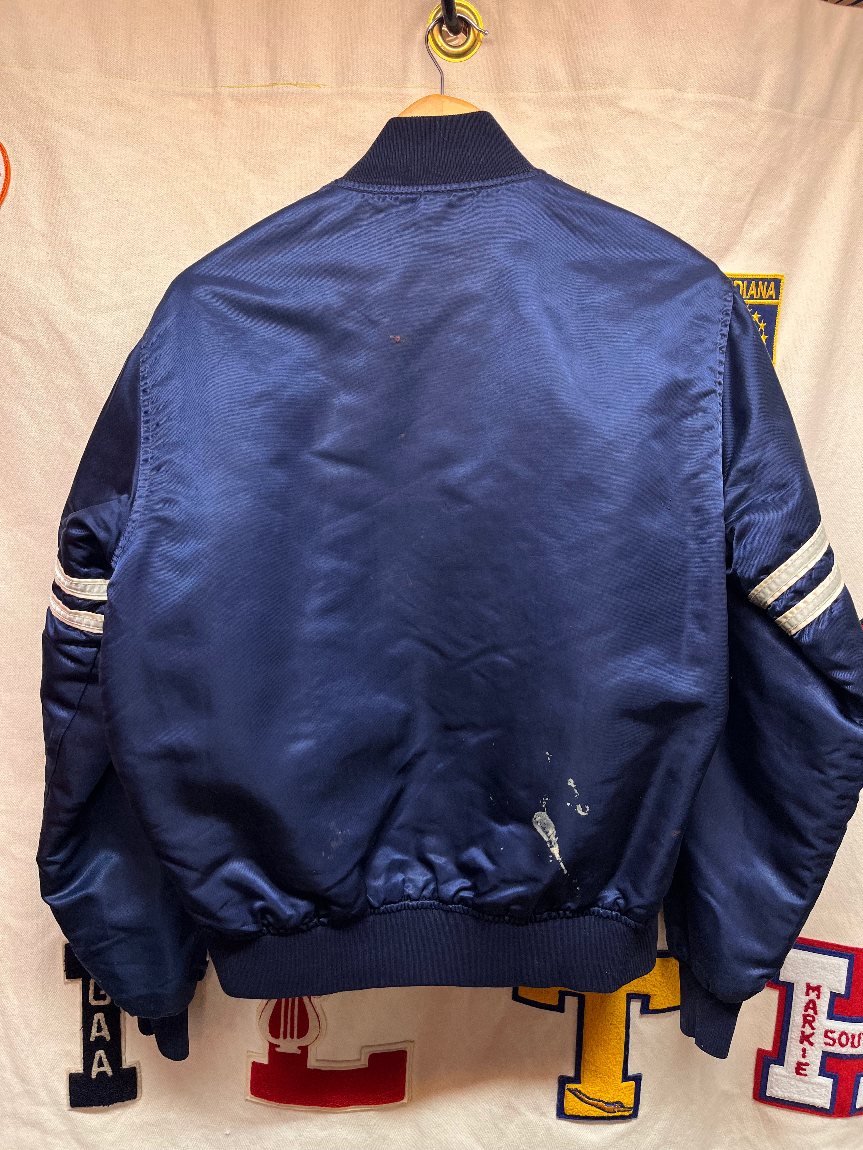 Vintage Dallas Cowboys NFL Spellout Navy Starter Satin Jacket: Medium