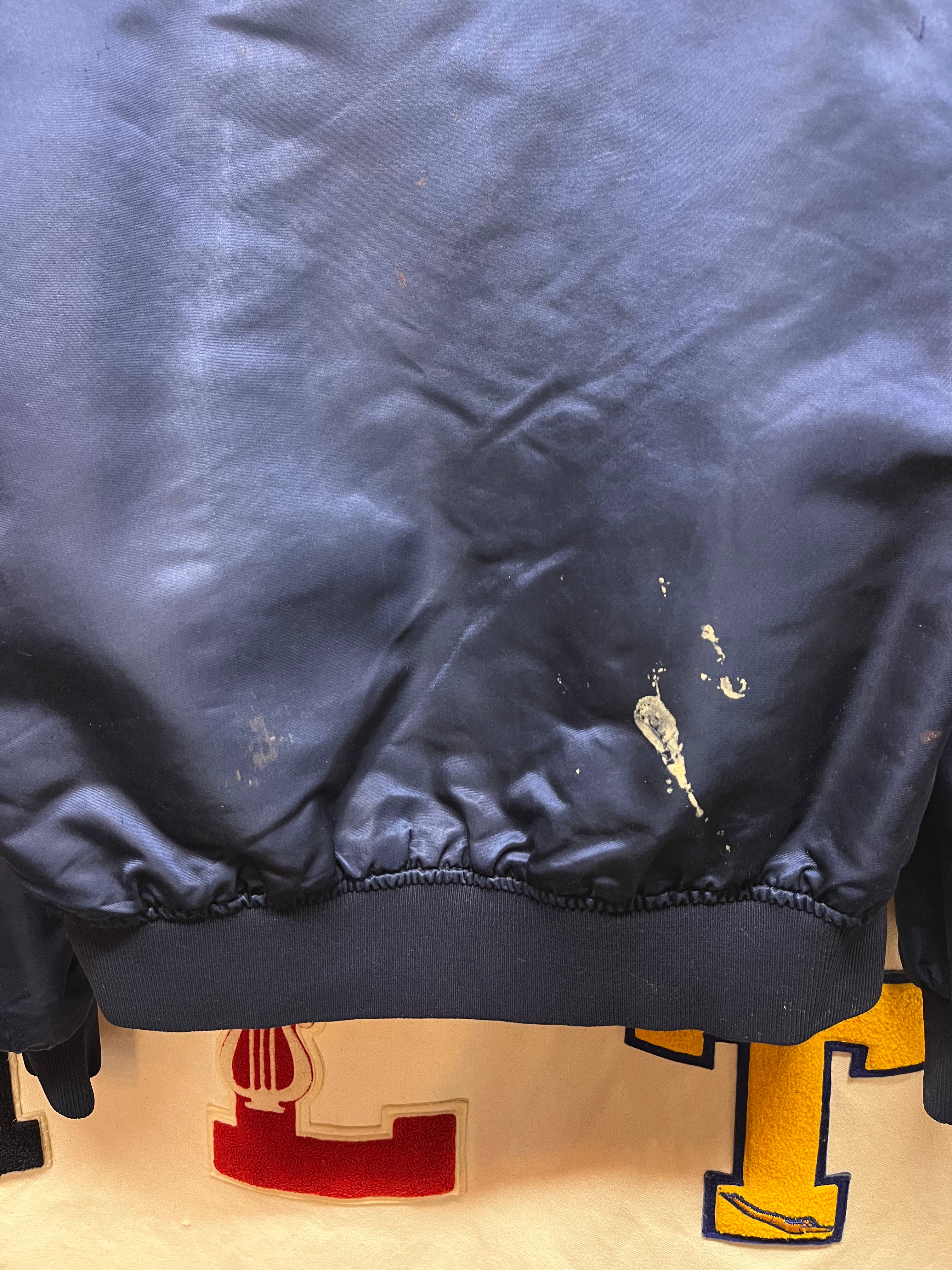 Vintage Dallas Cowboys NFL Spellout Navy Starter Satin Jacket: Medium