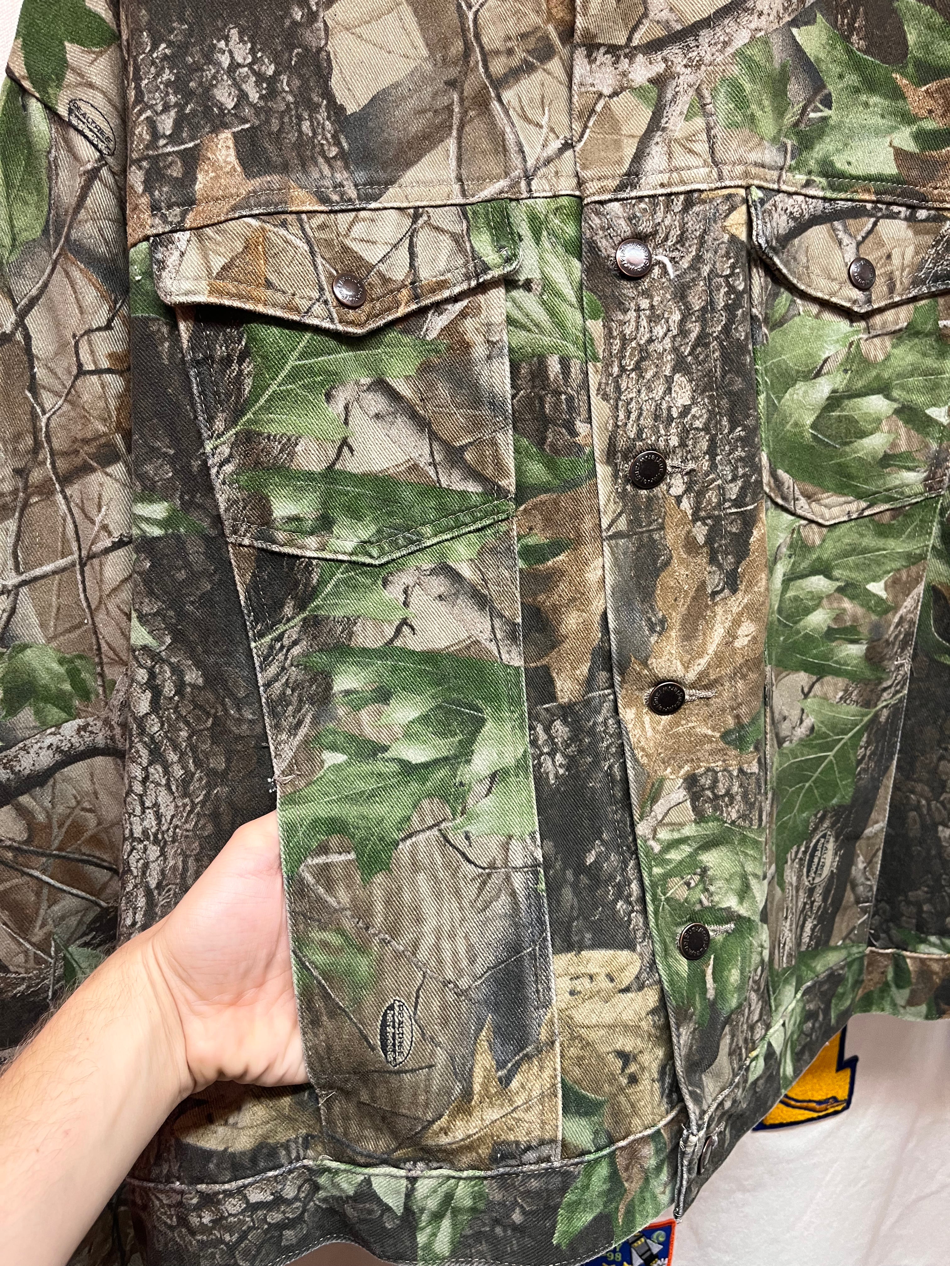 Vintage Wrangler Outdoor Gear Realtree Hardwood Camo Trucker Jacket: XXL