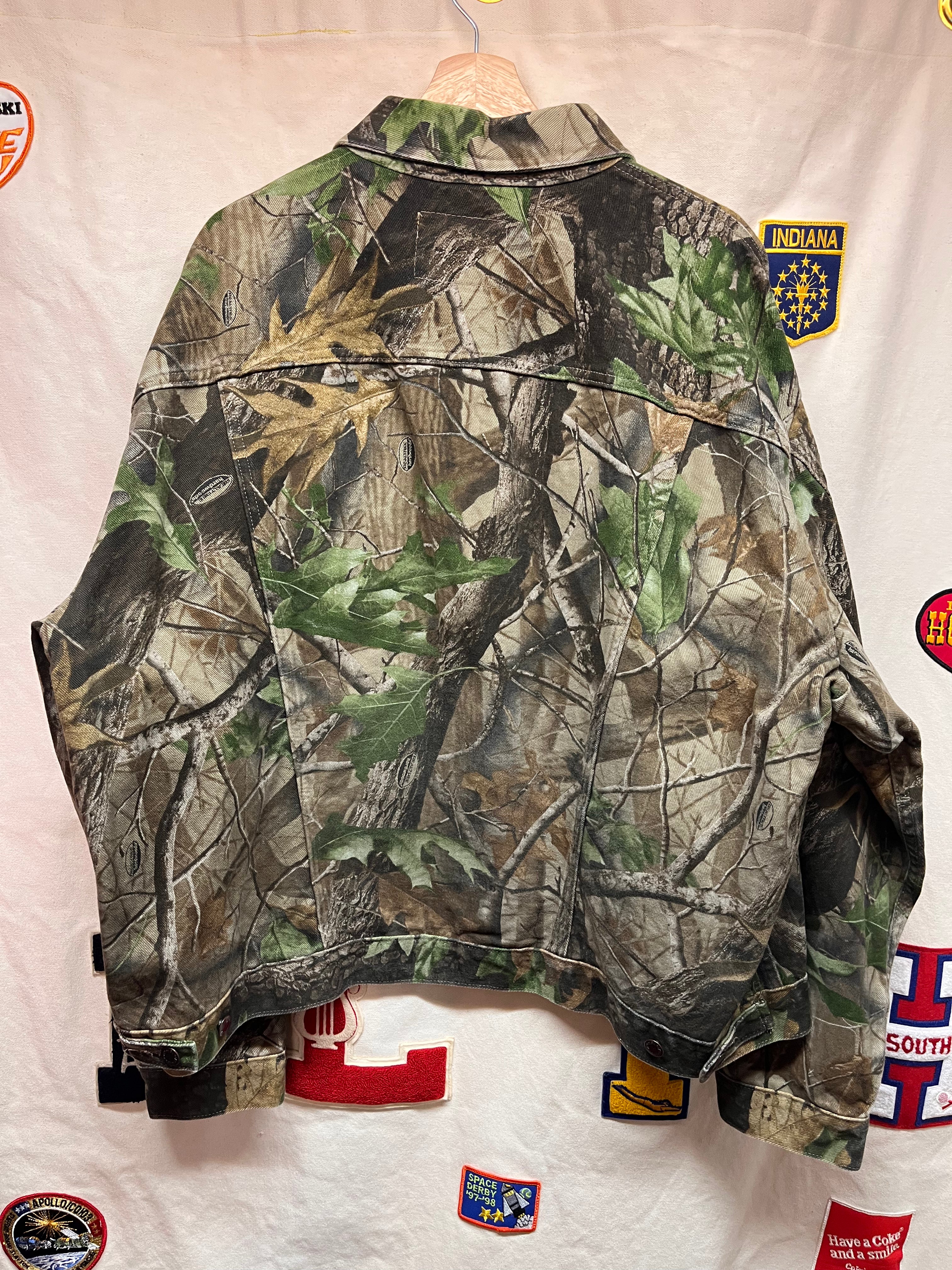 Vintage Wrangler Outdoor Gear Realtree Hardwood Camo Trucker Jacket: XXL
