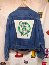 Load image into Gallery viewer, Vintage Boston Celtics NBA Nutmeg Mills Denim Jean Trucker Jacket: XL
