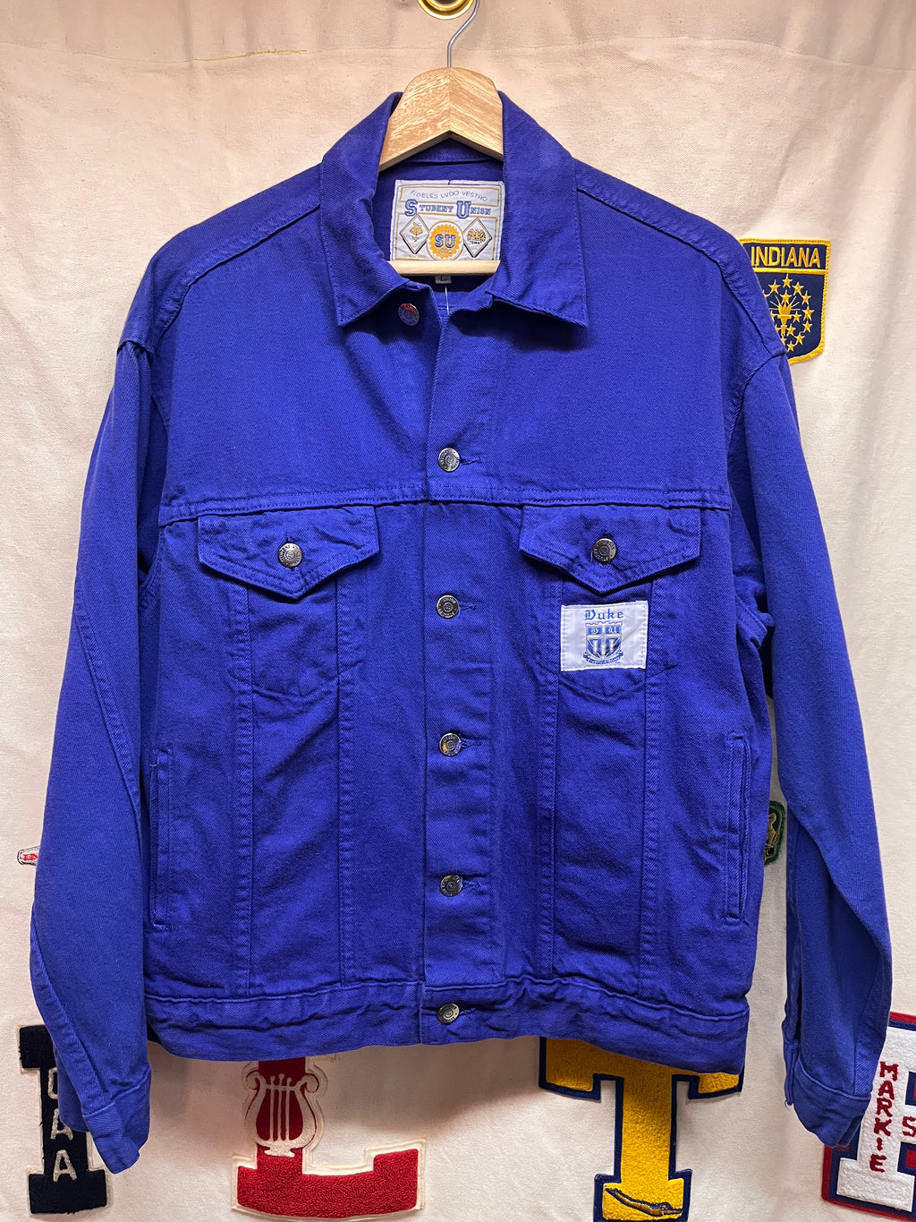Vintage Duke University Blue Devils Student Union Blue Denim Trucker Jacket: Large