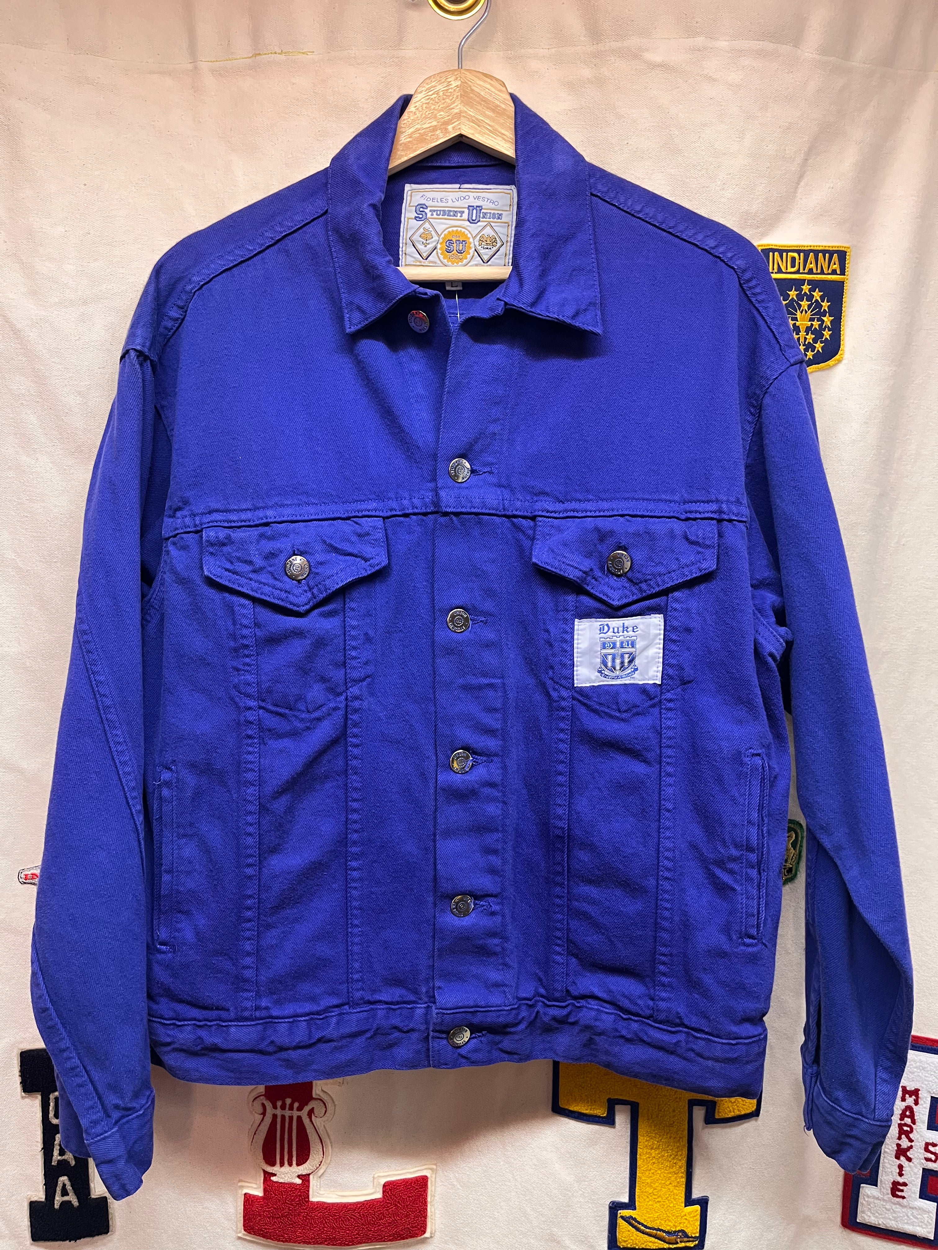 Vintage Duke University Blue Devils Student Union Blue Denim Trucker Jacket: Large