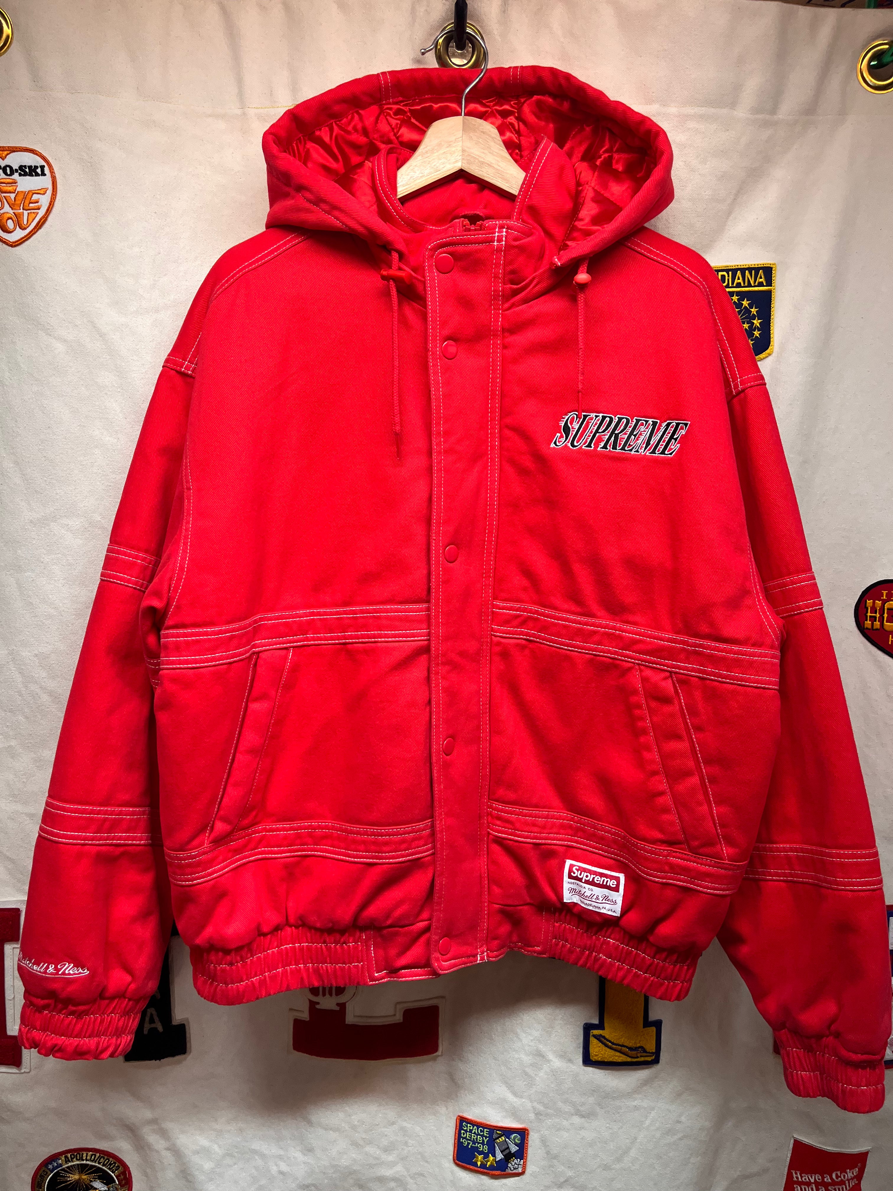 Supreme New York Mitchell and Ness Twill Stadium Jacket: Medium