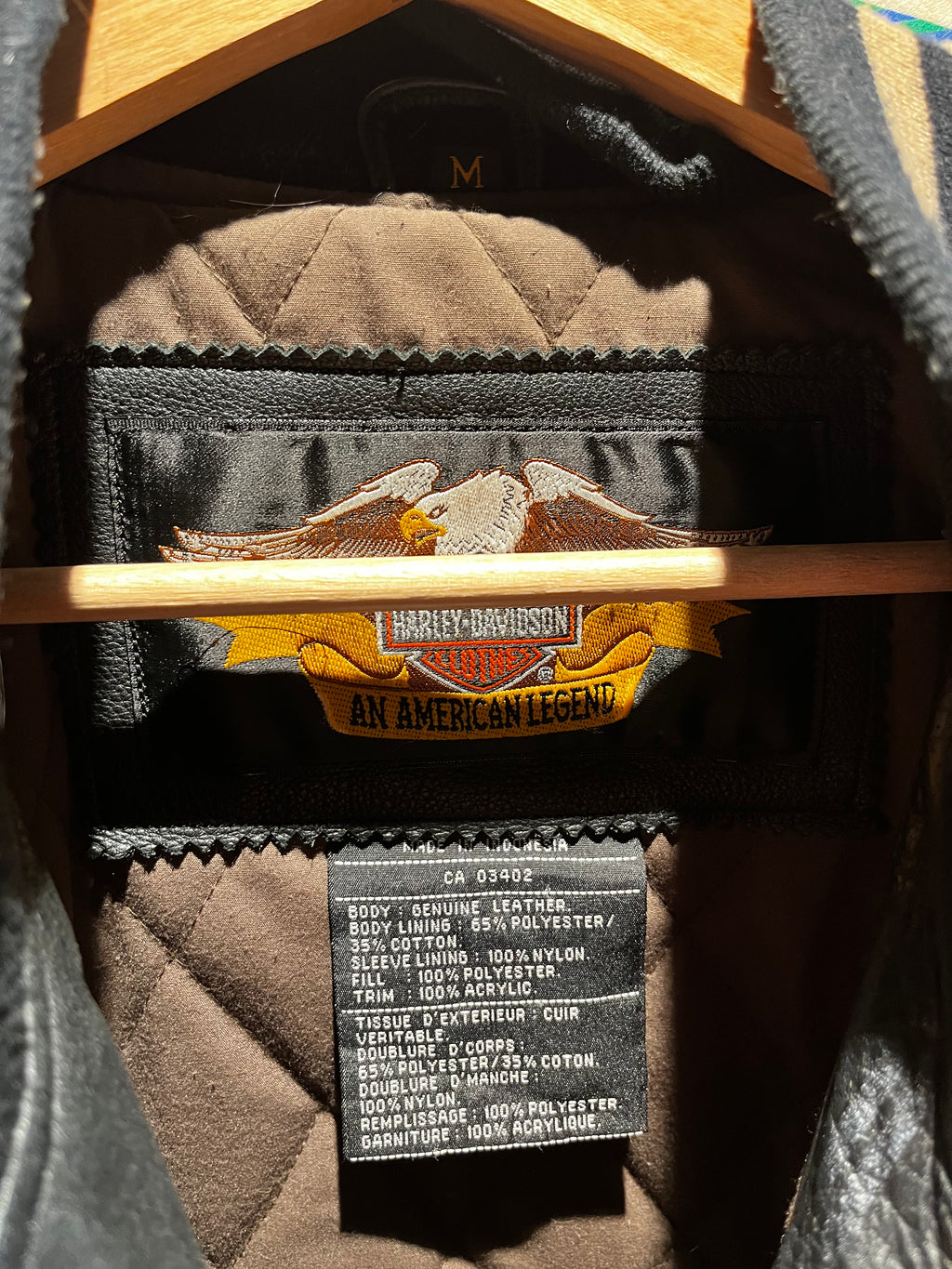 Vintage Harley Davidson Classic Motorcycle Varsity Bomber Leather Black Tan Jacket: Medium
