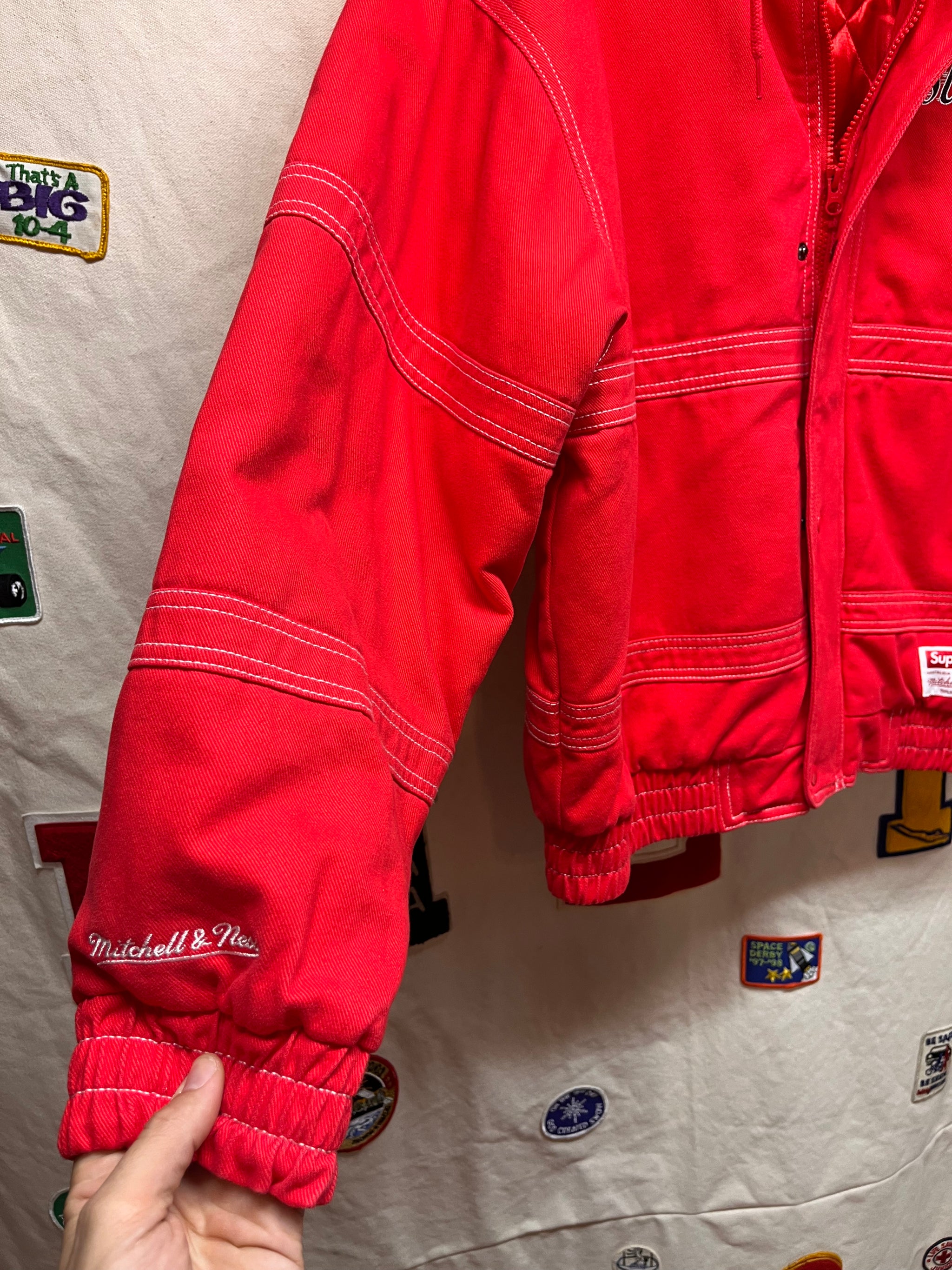 Supreme New York Mitchell and Ness Twill Stadium Jacket: Medium