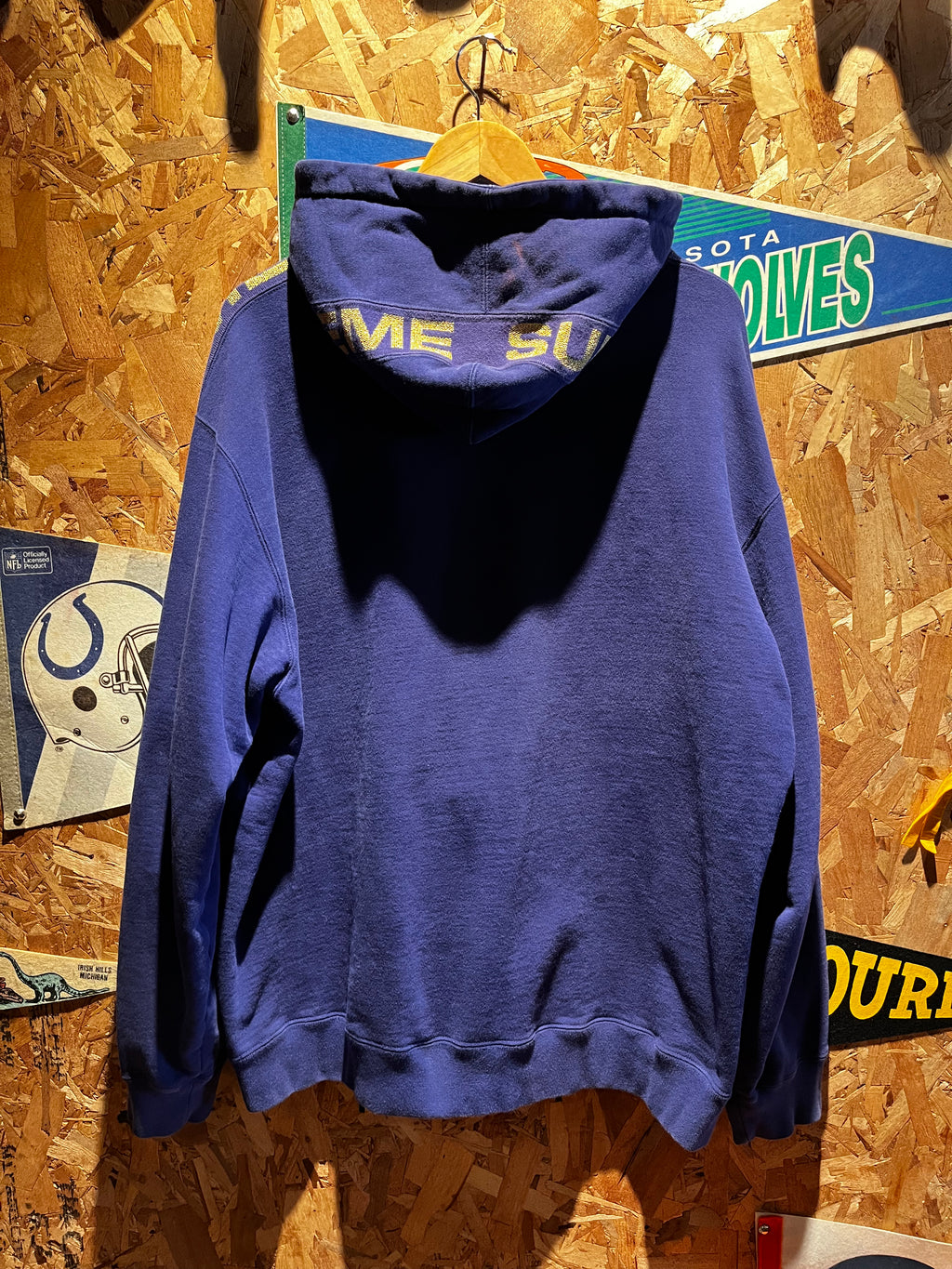 Supreme Metallic Rib Hooded Sweatshirt Purple Gold SS20: XL
