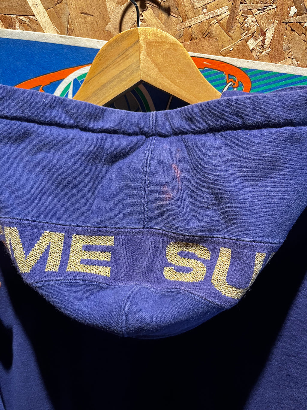 Supreme Metallic Rib Hooded Sweatshirt Purple Gold SS20: XL