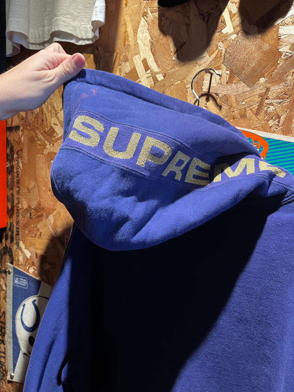 Supreme Metallic Rib Hooded Sweatshirt Purple Gold SS20: XL