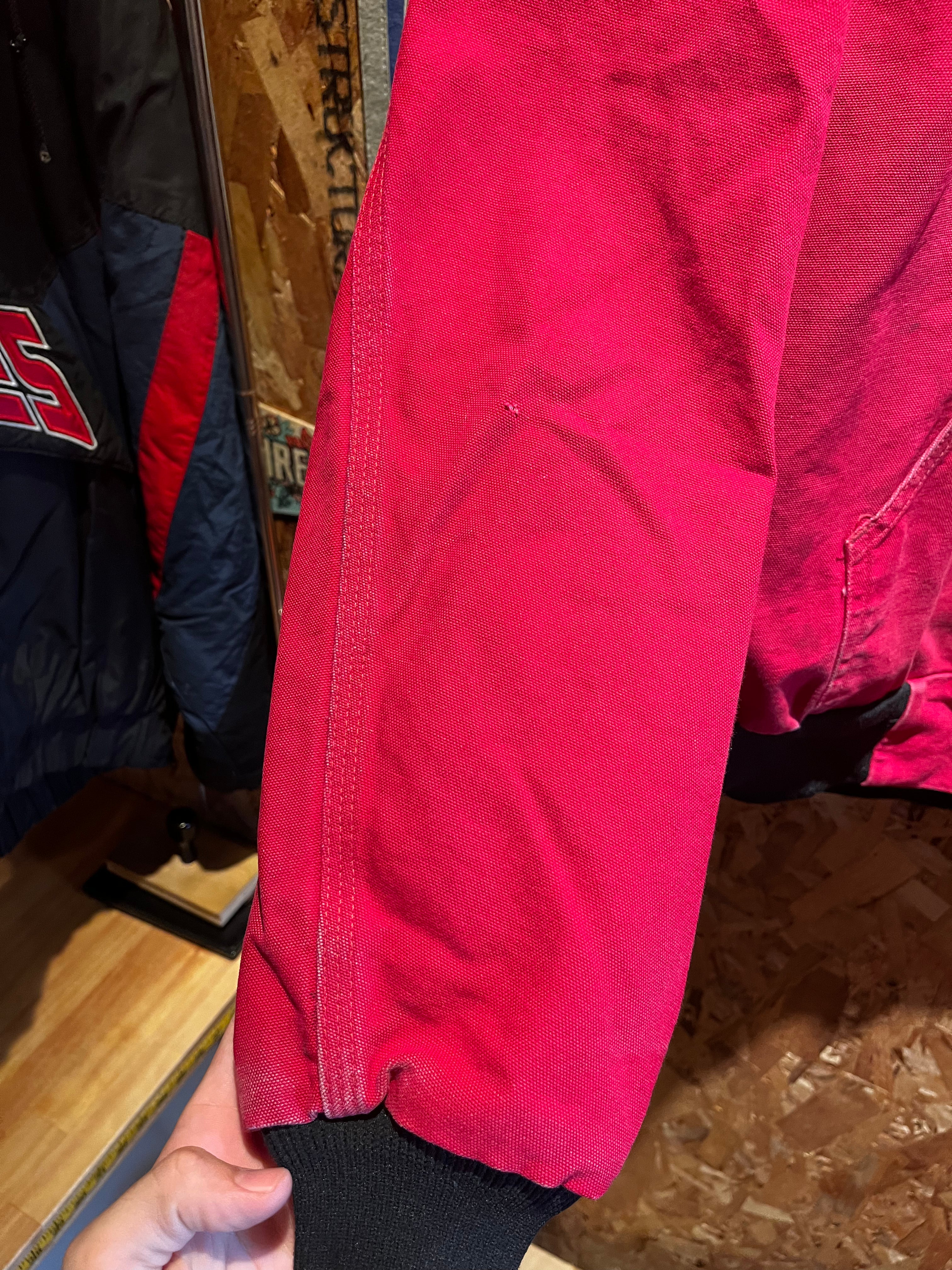 Vintage Carhartt Red Zip-Up Hooded Canvas Thermal Lined Jacket: XXL Tall
