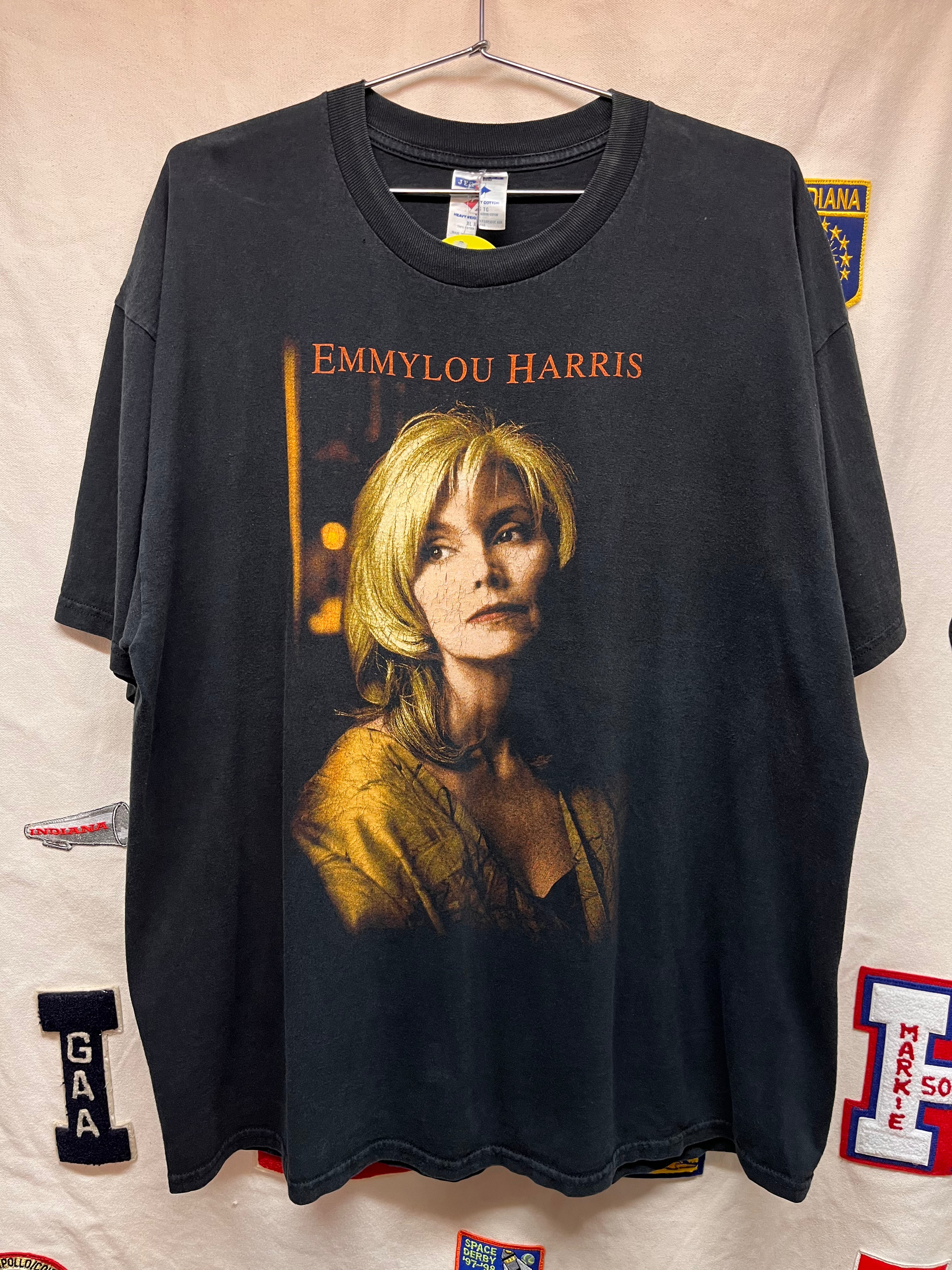 Vtg Emmy Lou Harris Red Dirt Girl 2001 World Tour Country Music Black T-Shirt: XL
