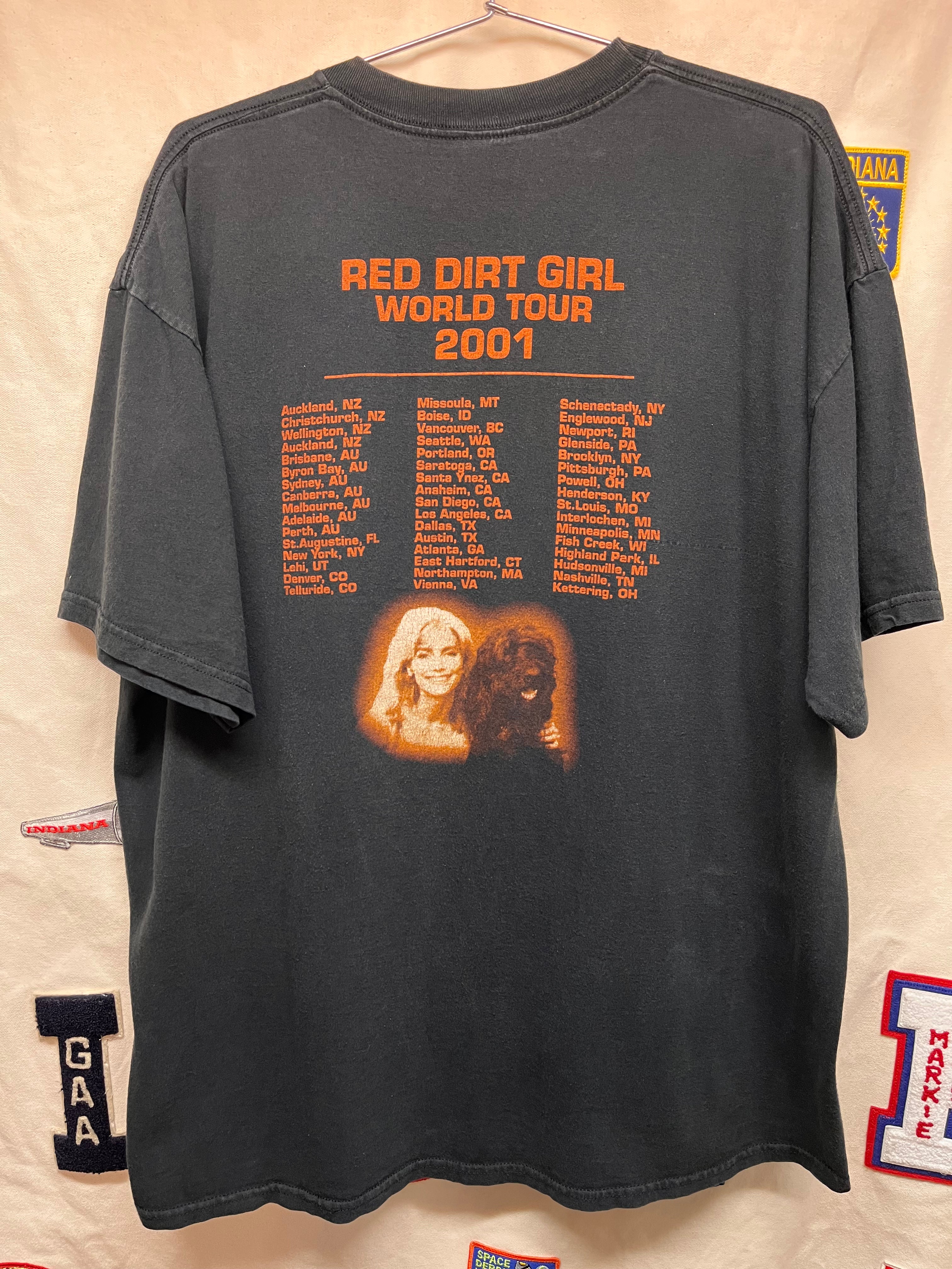 Vtg Emmy Lou Harris Red Dirt Girl 2001 World Tour Country Music Black T-Shirt: XL