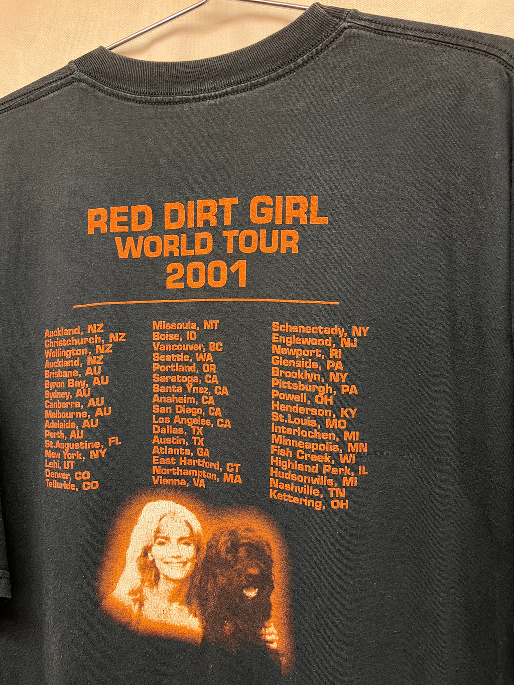 Vtg Emmy Lou Harris Red Dirt Girl 2001 World Tour Country Music Black T-Shirt: XL
