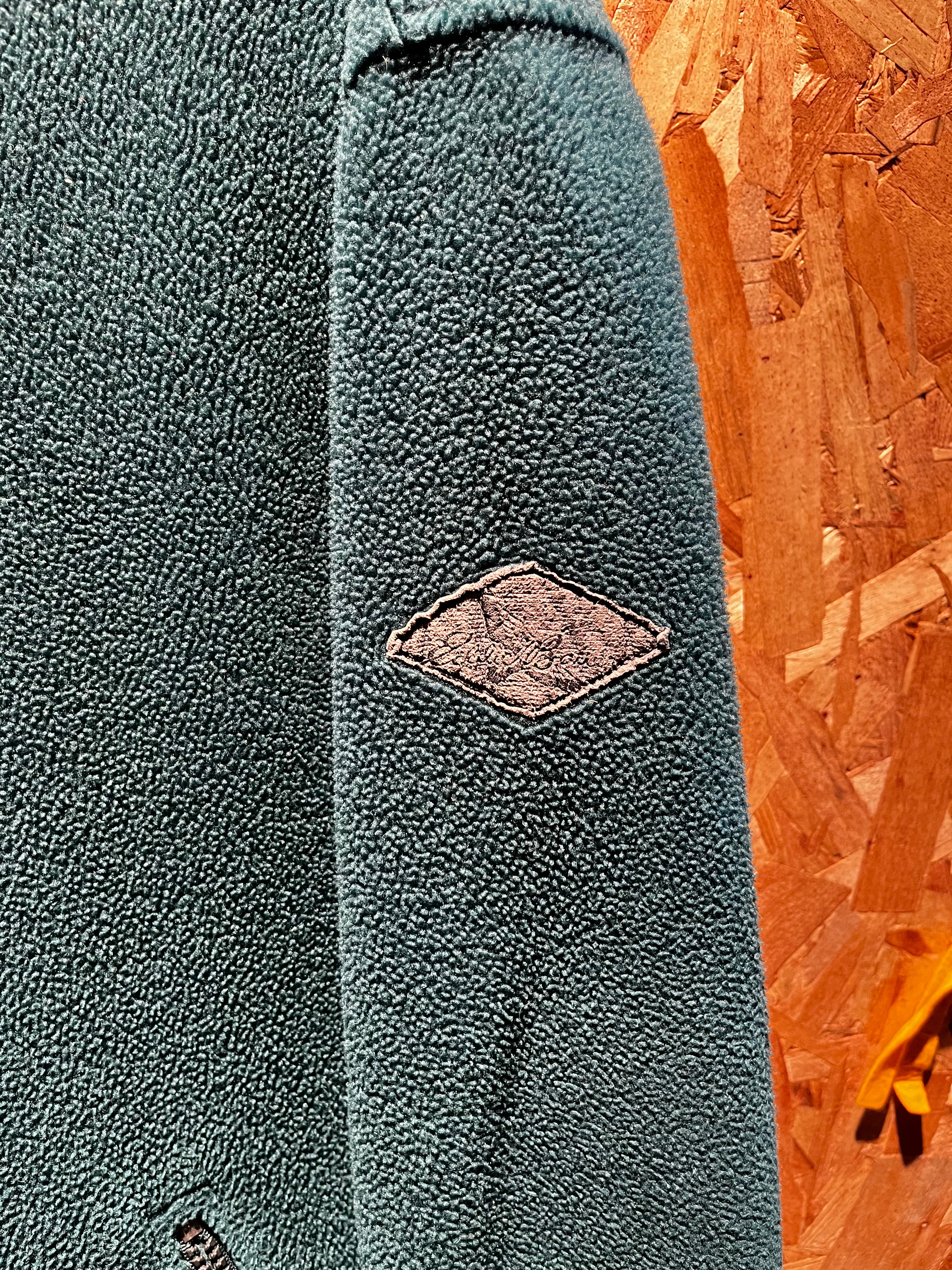 Vintage Eddie Bauer Green Fleece Zip-Up Hooded Polartec Jacket: Large