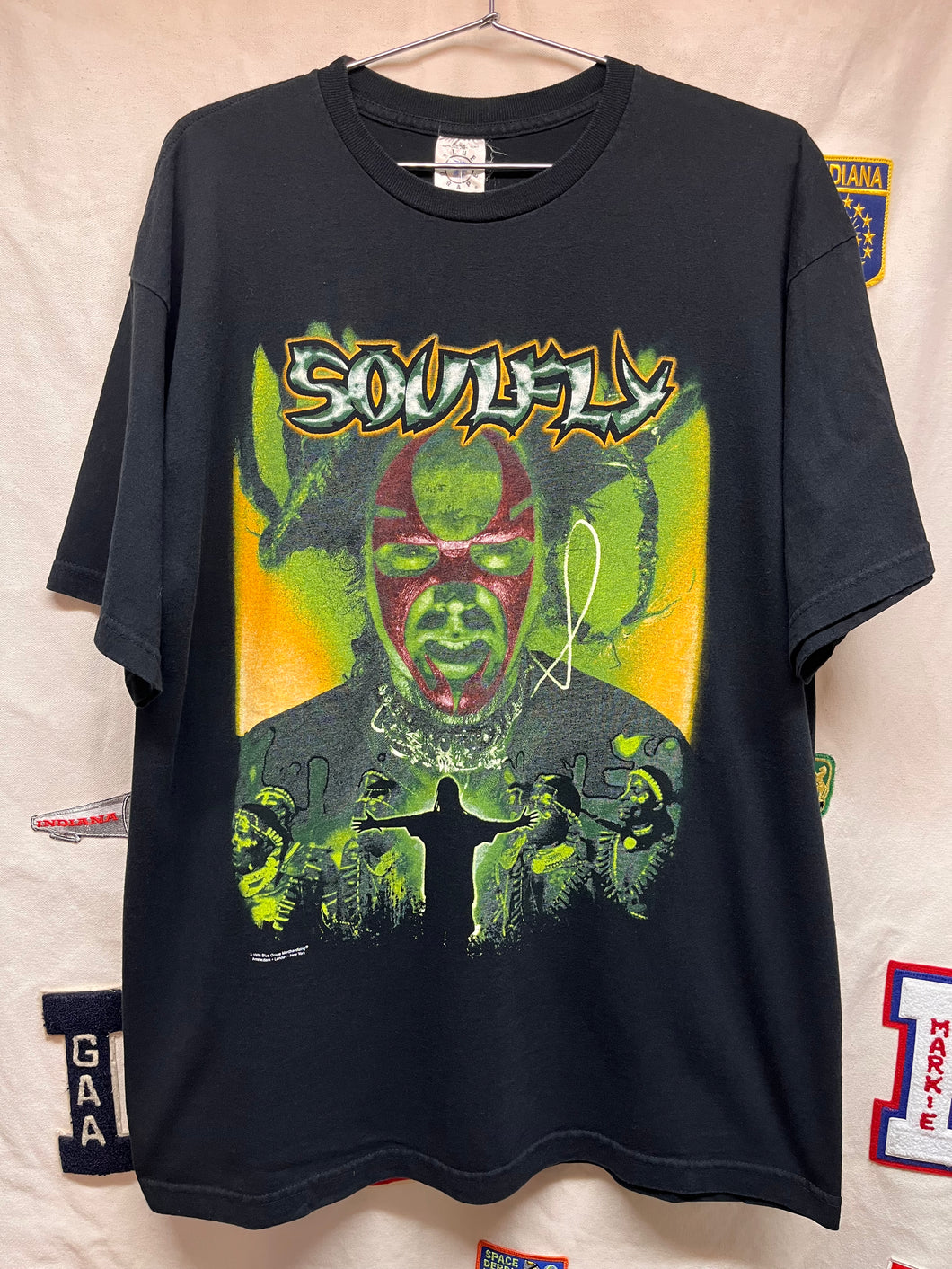 Vtg Soulfly Tribe World Noise Heavy Metal Band 1999 Blue Grape Black Tour T-Shirt: XL