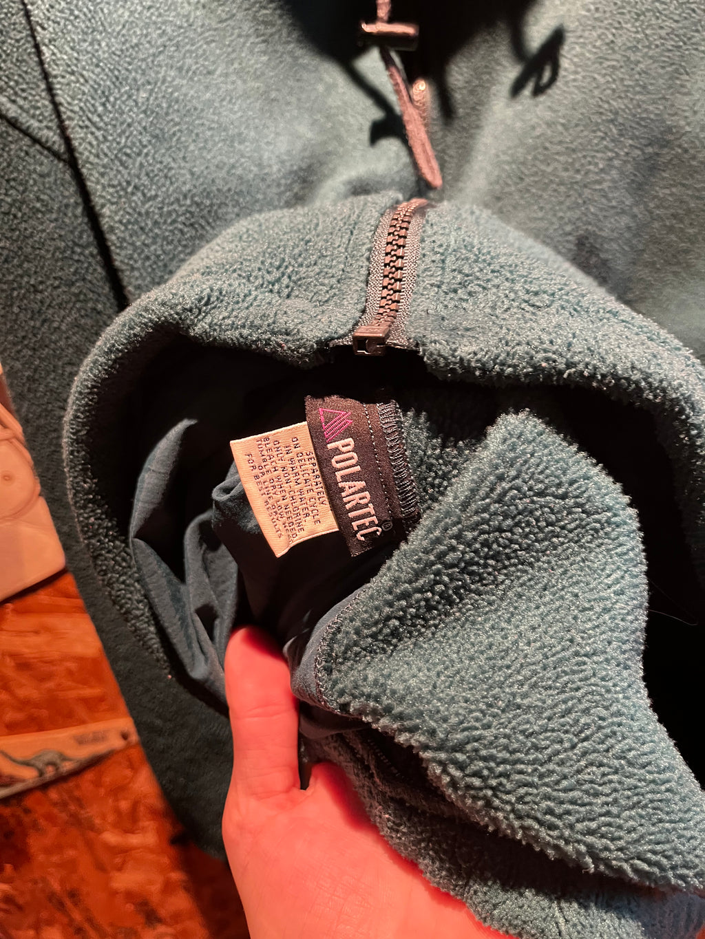 Vintage Eddie Bauer Green Fleece Zip-Up Hooded Polartec Jacket: Large