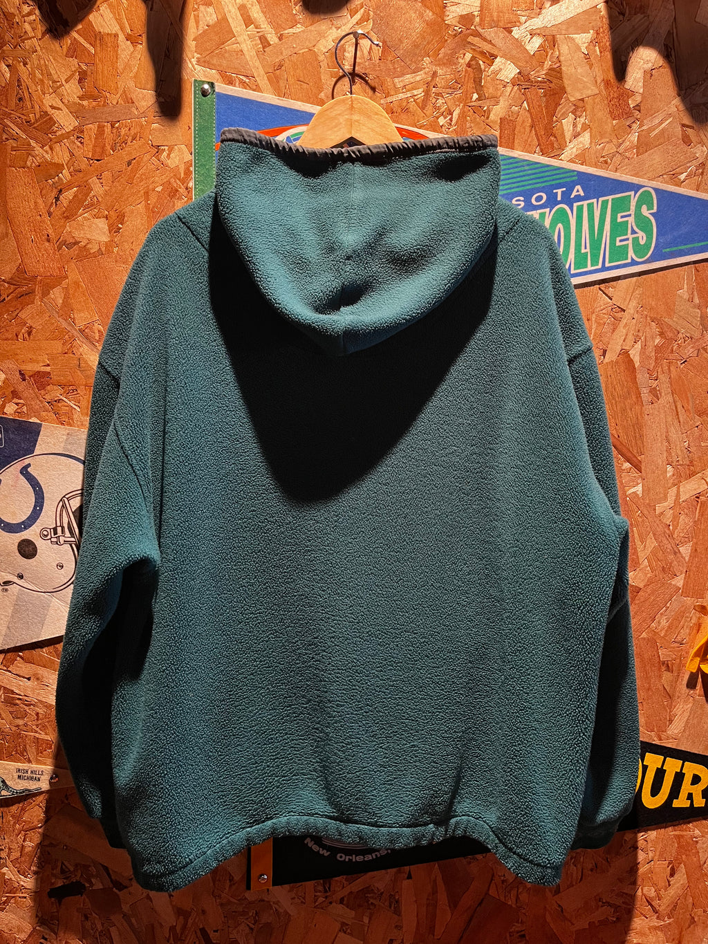 Vintage Eddie Bauer Green Fleece Zip-Up Hooded Polartec Jacket: Large