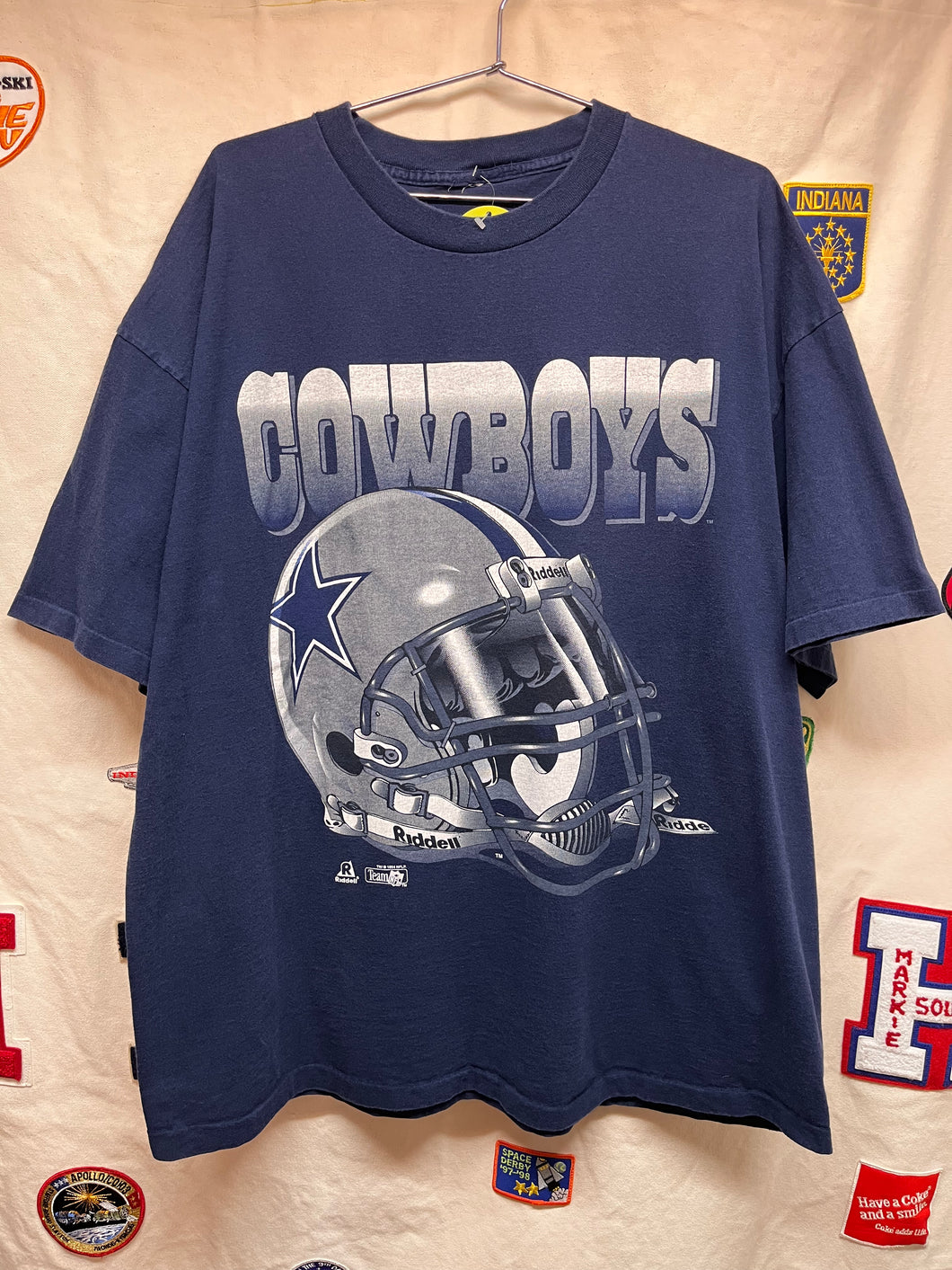 Vintage Dallas Cowboys Riddell Helmet Team NFL Football 1994 Navy T-Shirt: XXL