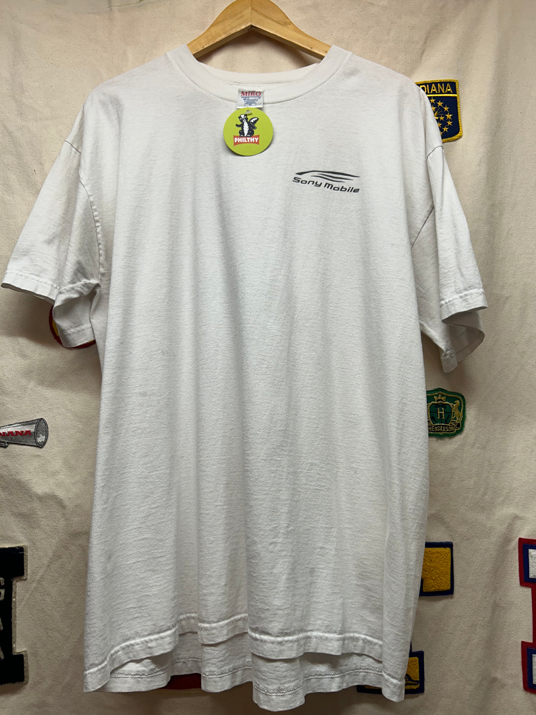 Vintage Sony Mobile Graphic White T-Shirt: XL