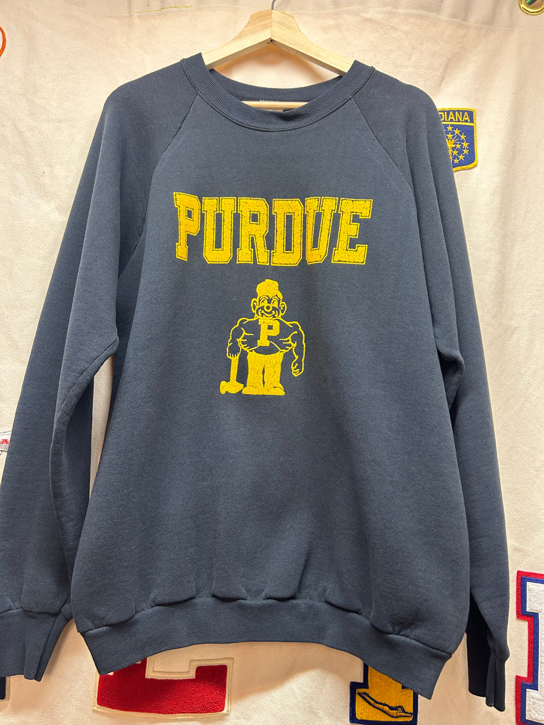 Vintage Purdue University Black and Gold Crewneck Sweatshirt: XL