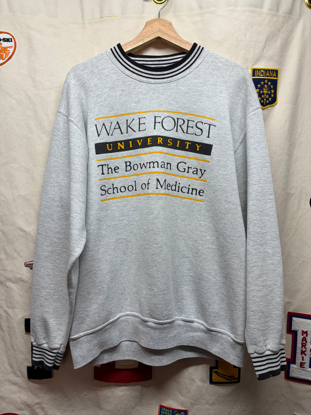 Vintage Wake Forest University The Bowman Gray School Of Medicine Ringer Sweatshirt: Large