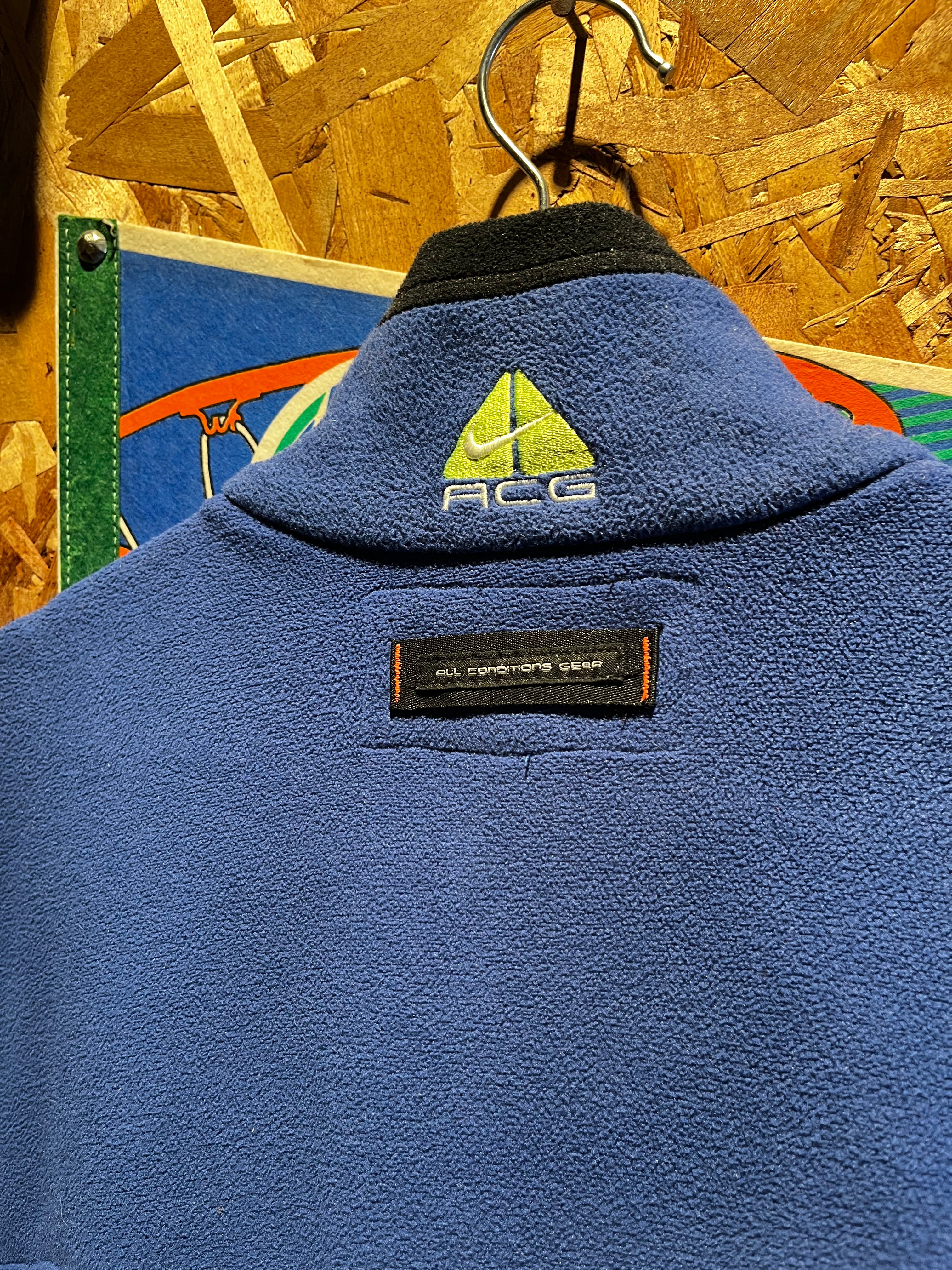 Vintage Nike ACG CBS Olympics Winter Games 1998 Blue Green Fleece Vest: Large