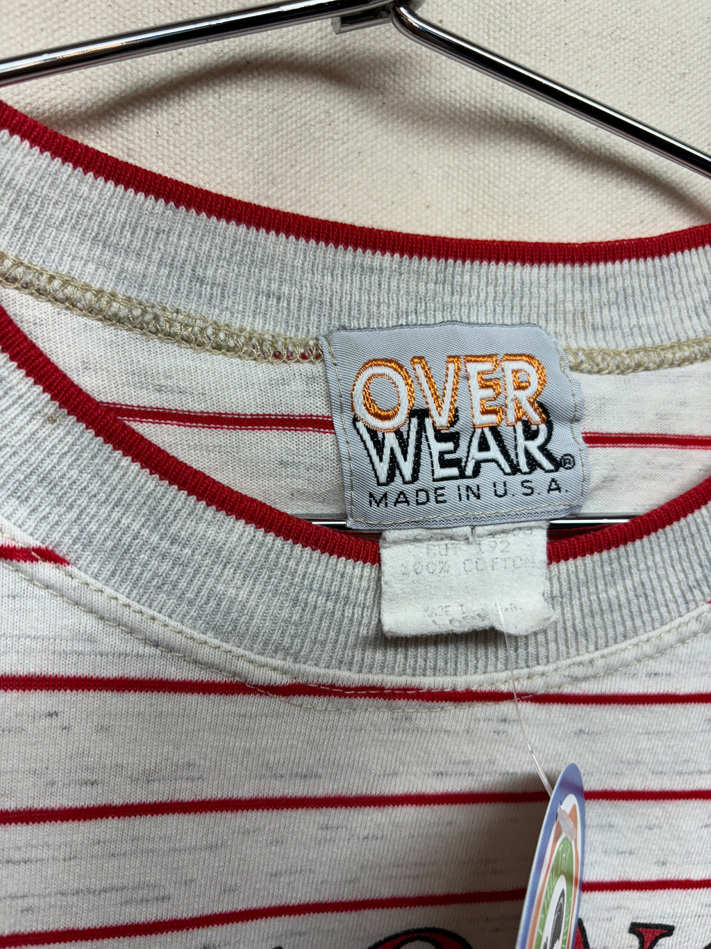 Vintage University of Wisconsin Badgers Striped Over Wear T-Shirt: Large