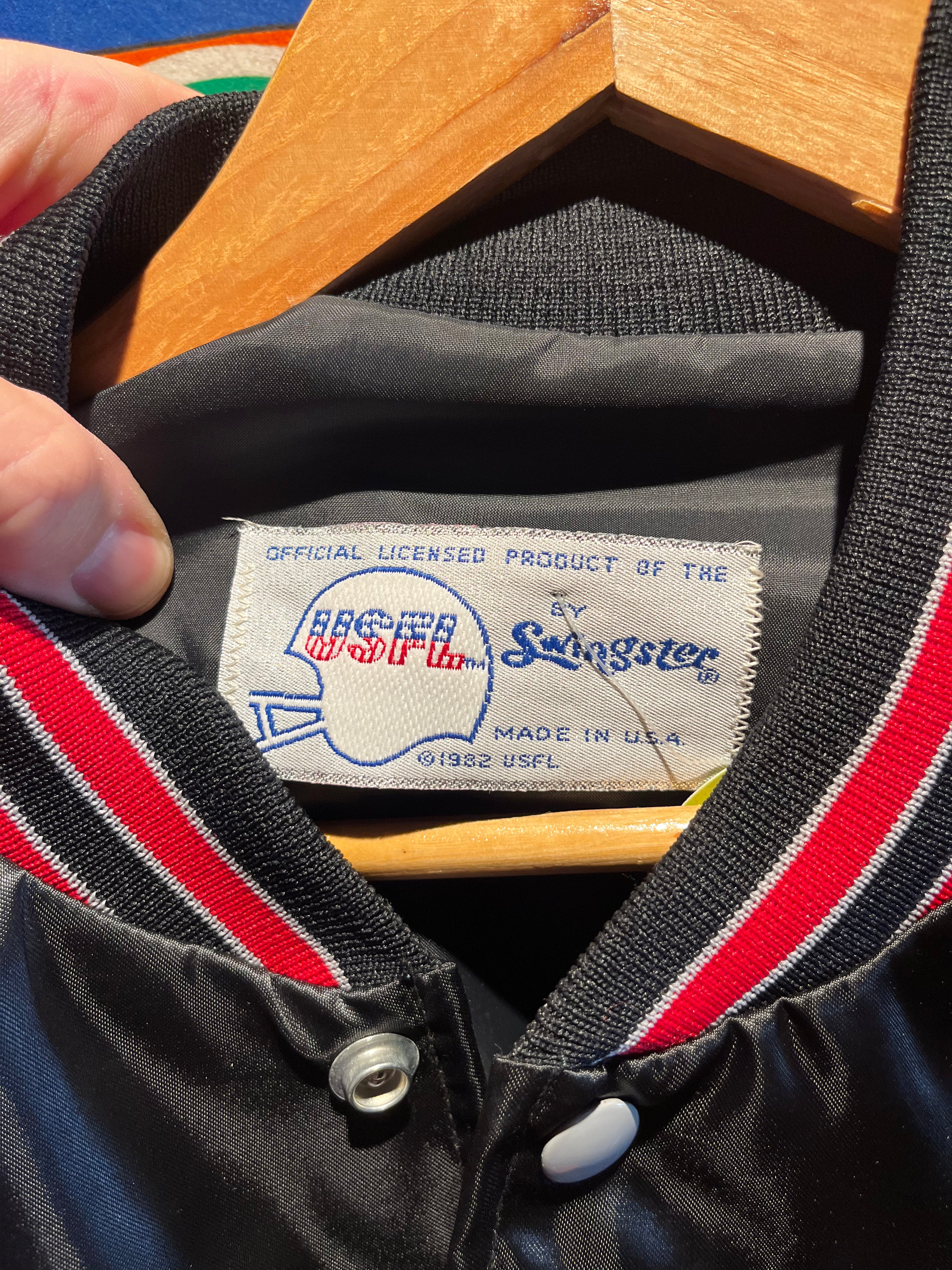Vintage Houston Gamblers Football USFL Swingster 80's Satin Bomber Jacket: Large
