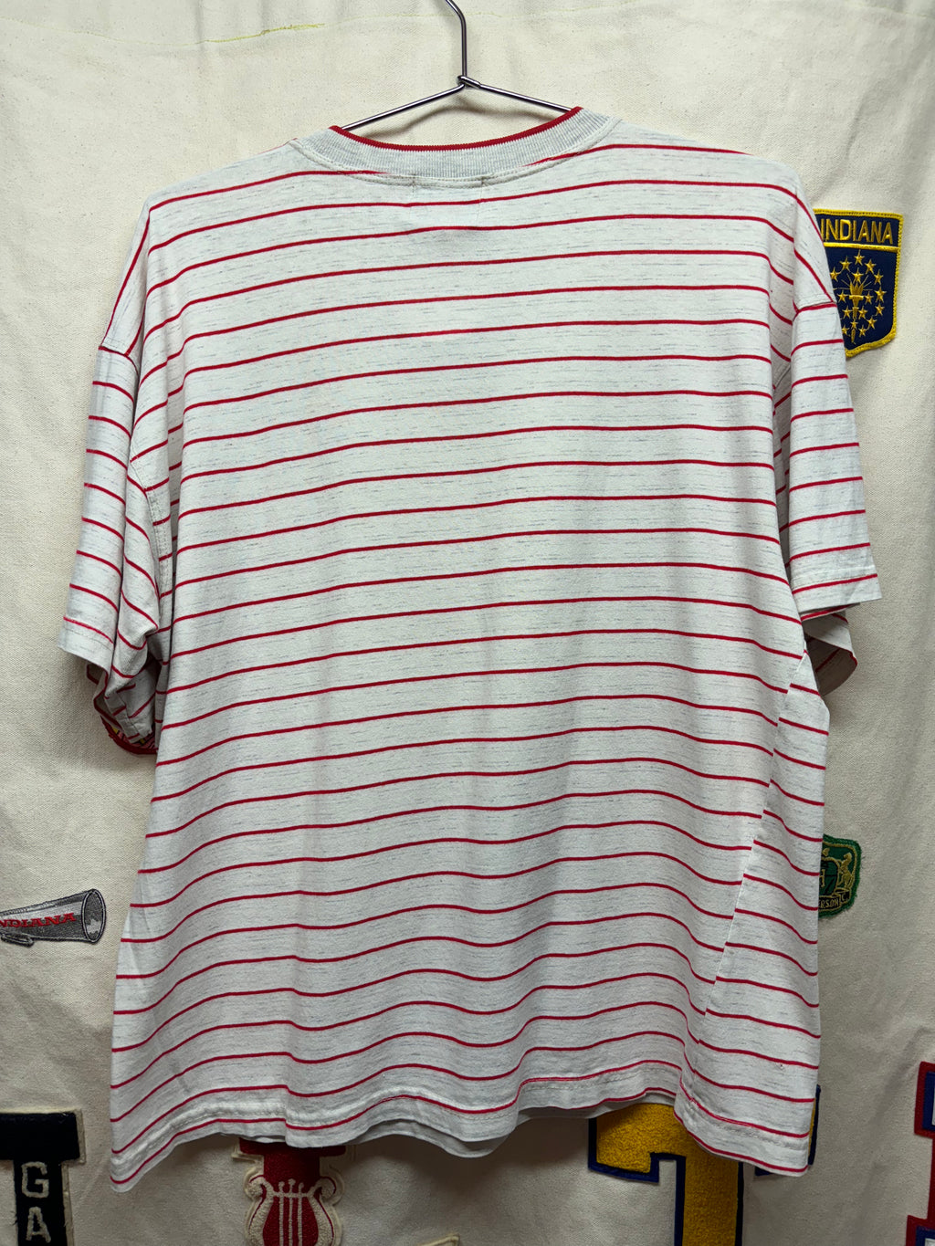 Vintage University of Wisconsin Badgers Striped Over Wear T-Shirt: Large