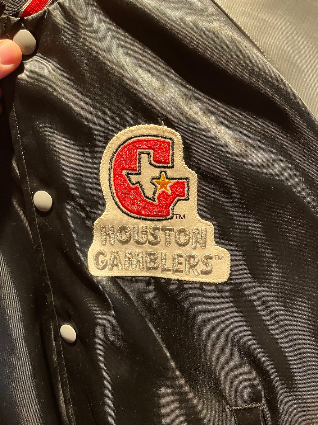 Vintage Houston Gamblers Football USFL Swingster 80's Satin Bomber Jacket: Large