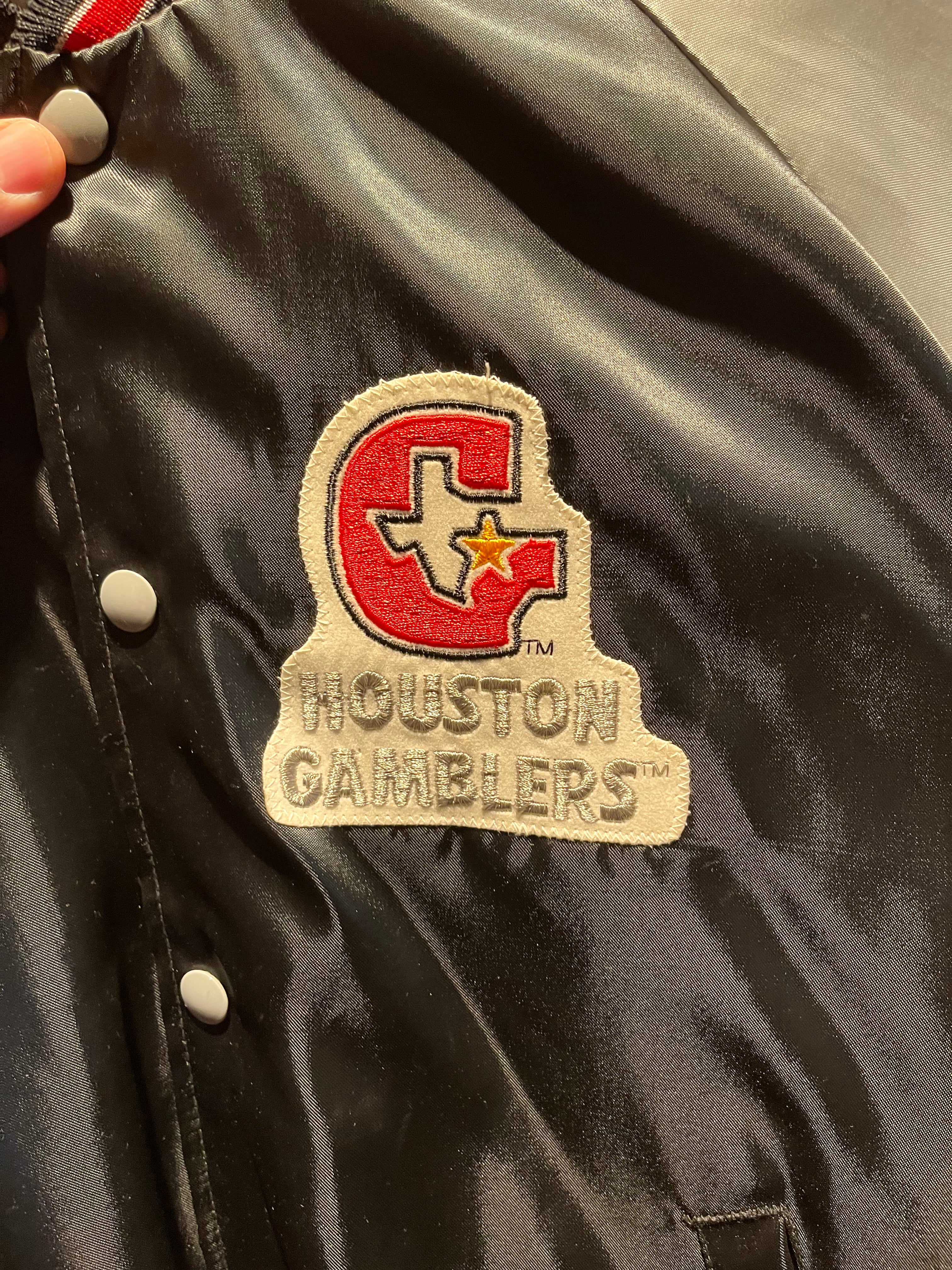 Vintage Houston Gamblers Football USFL Swingster 80's Satin Bomber Jacket: Large