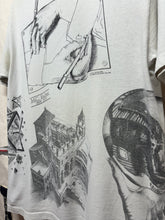 Load image into Gallery viewer, Vintage MC Escher All Over Print White Art T-Shirt 1988: Medium
