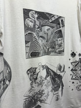 Load image into Gallery viewer, Vintage MC Escher All Over Print White Art T-Shirt 1988: Medium
