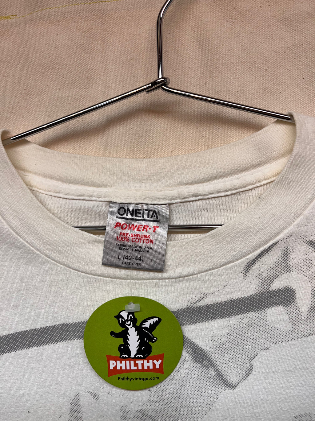 Vintage Vail Ski Resort All Over Print 90's Skier Oneita White T-Shirt: Large