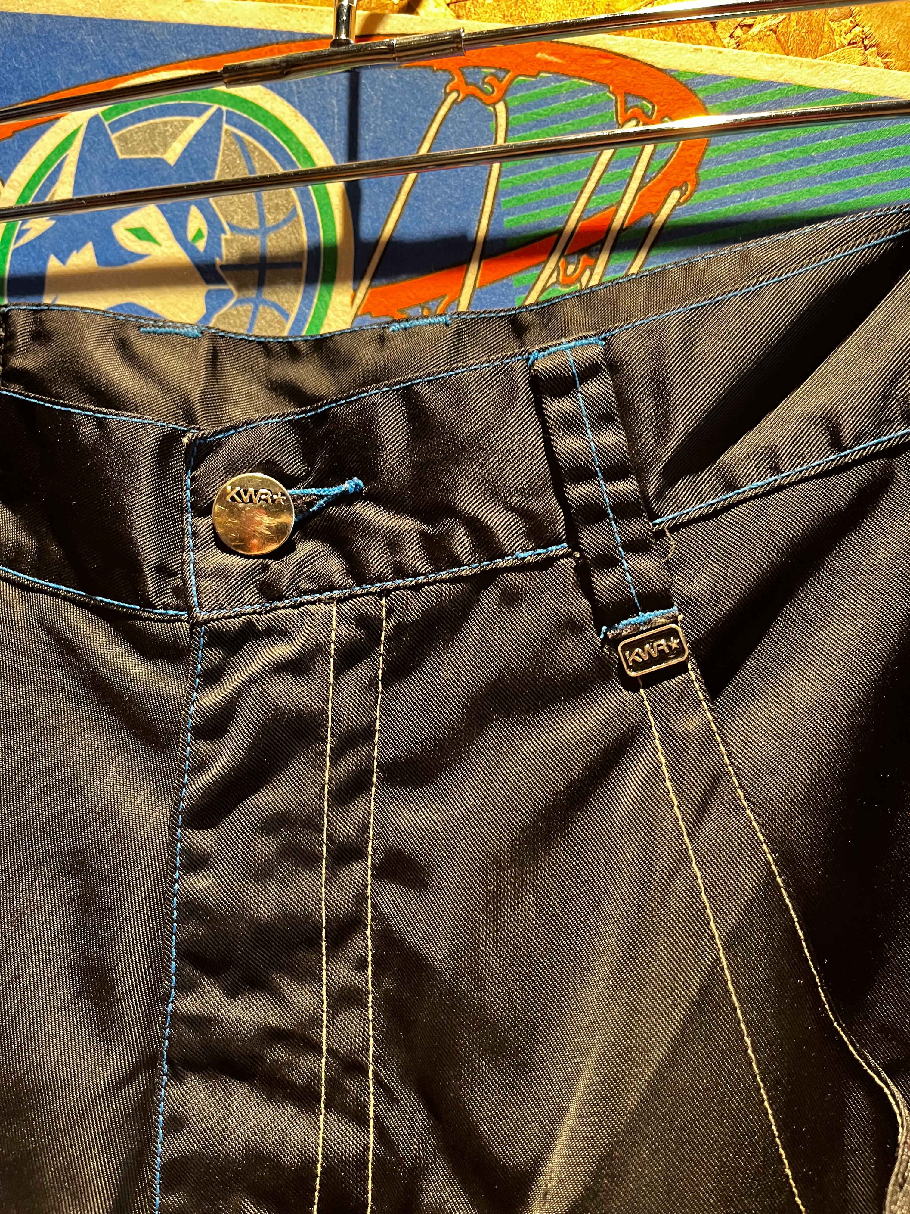 VIntage Kikwear KWR Black Blue Rave Baggy Y2K Pants: 32x31