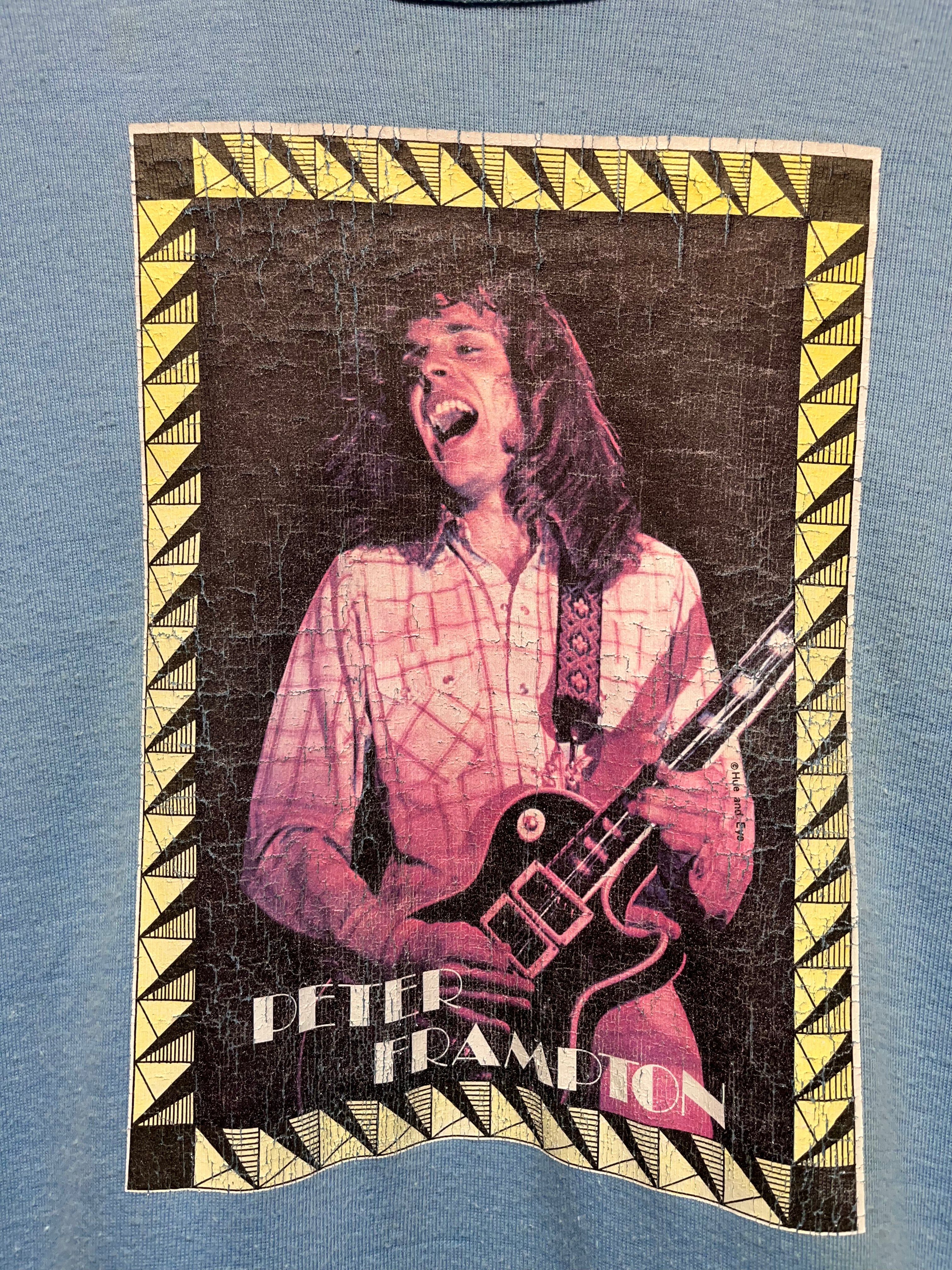 Vintage Peter Frampton 70's Blue Heat Transfer Sportique T-Shirt: Medium