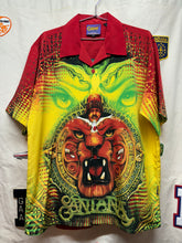 Load image into Gallery viewer, Vintage Carlos Santana Dragonfly Tiger Yellow Red Button Up Shirt: Large/XL
