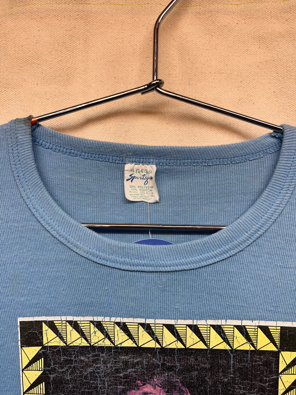 Vintage Peter Frampton 70's Blue Heat Transfer Sportique T-Shirt: Medium