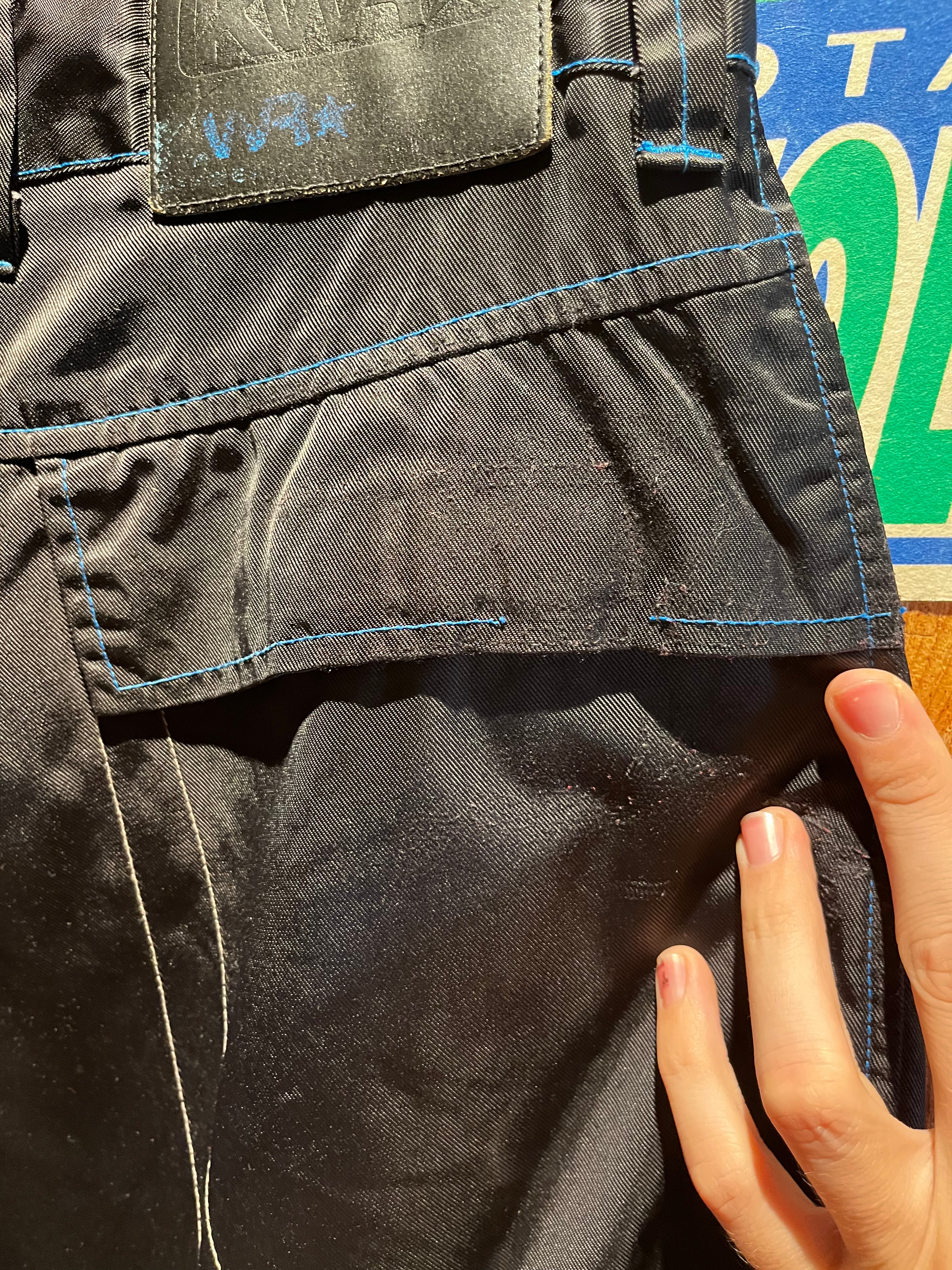 VIntage Kikwear KWR Black Blue Rave Baggy Y2K Pants: 32x31
