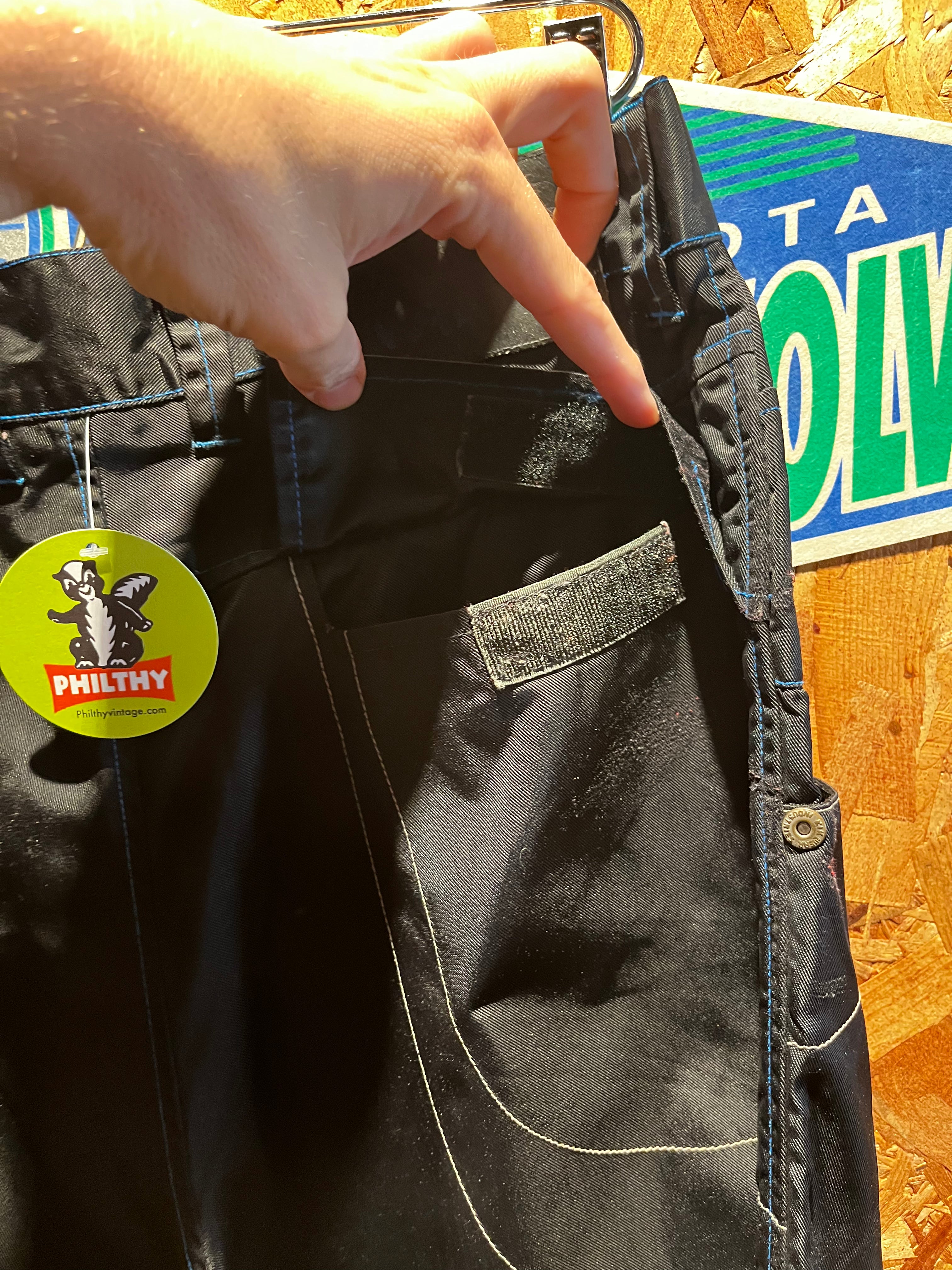 VIntage Kikwear KWR Black Blue Rave Baggy Y2K Pants: 32x31