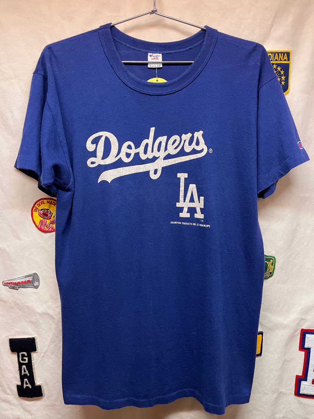 Vintage Los Angeles Dodgers Champion USA LA MLB 1988 Blue T-Shirt: Large