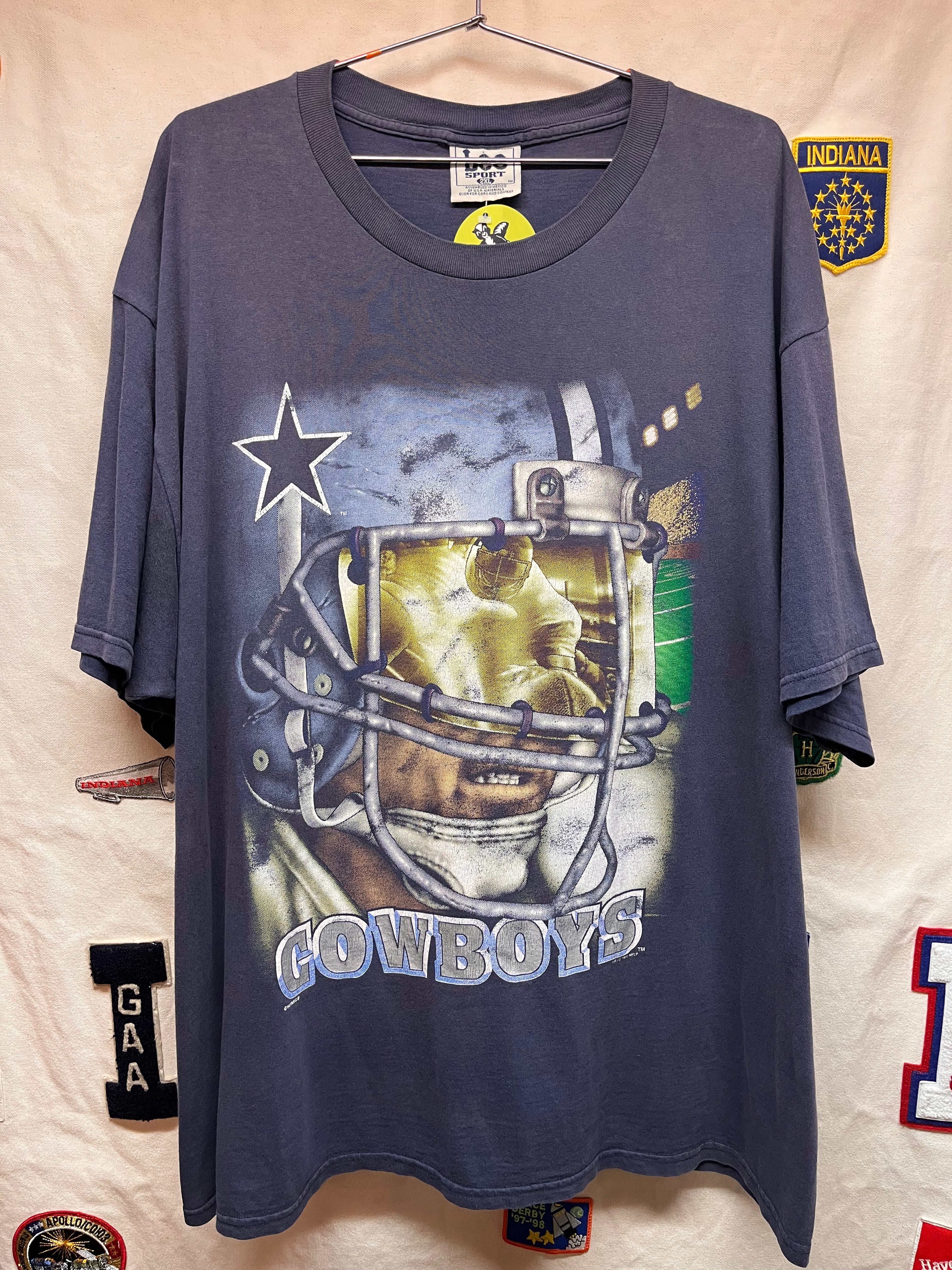 Vintage Dallas Cowboys NFL Helmet Nutmeg Lee Sport 1996 Navy T-Shirt: XXL