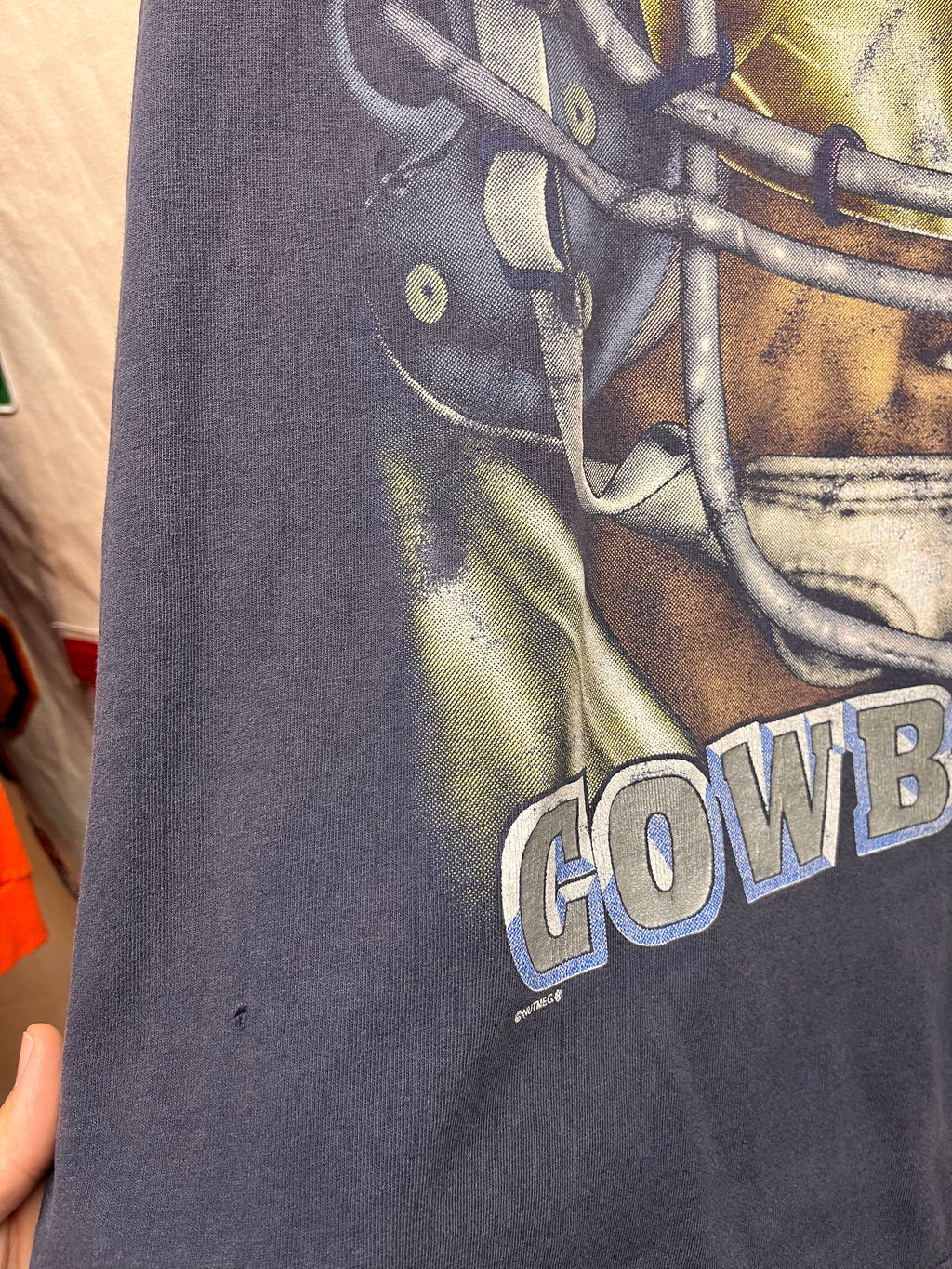 Vintage Dallas Cowboys NFL Helmet Nutmeg Lee Sport 1996 Navy T-Shirt: XXL