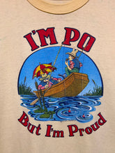 Load image into Gallery viewer, Vintage I&#39;m Po But I&#39;m Proud Po Folks Seafood Family Restaurant 70&#39;s Yellow T-Shirt: Large/Medium
